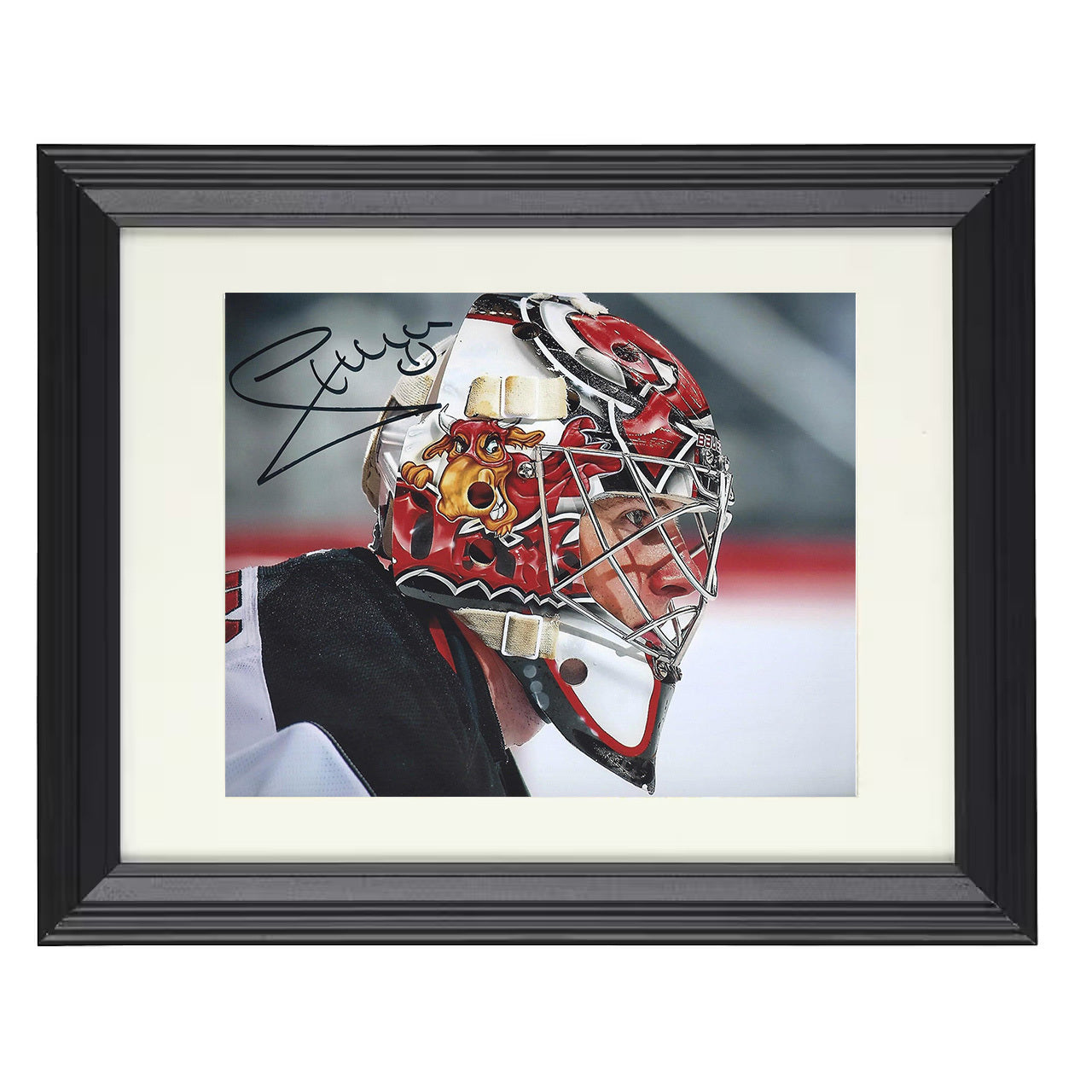 Johan Hedberg – New Jersey Goalie Mask Image 8x10 matted black framed hockey wall art