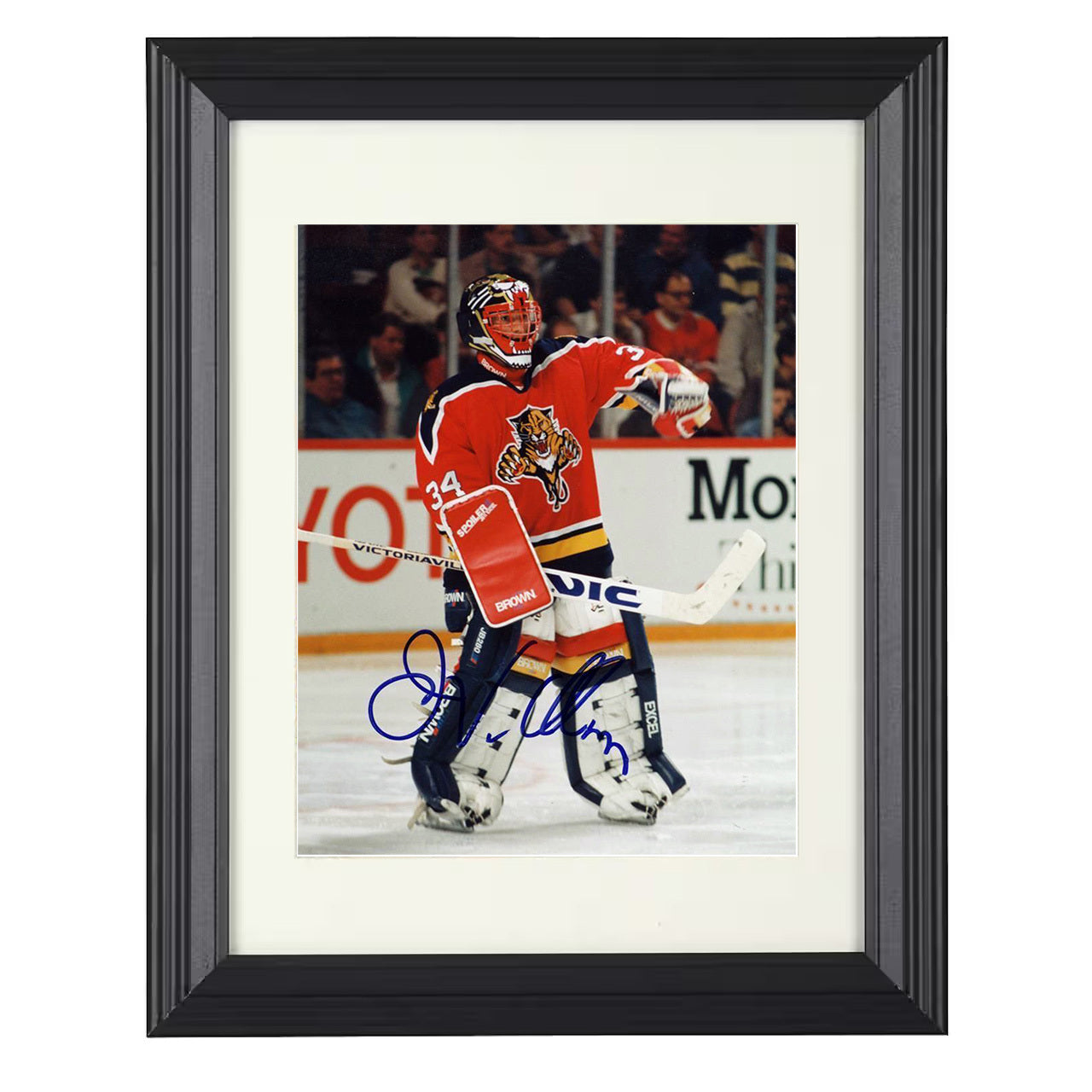 John Vanbiesbrouck – Florida Goalie Net Presence 8x10 matted black framed hockey wall art