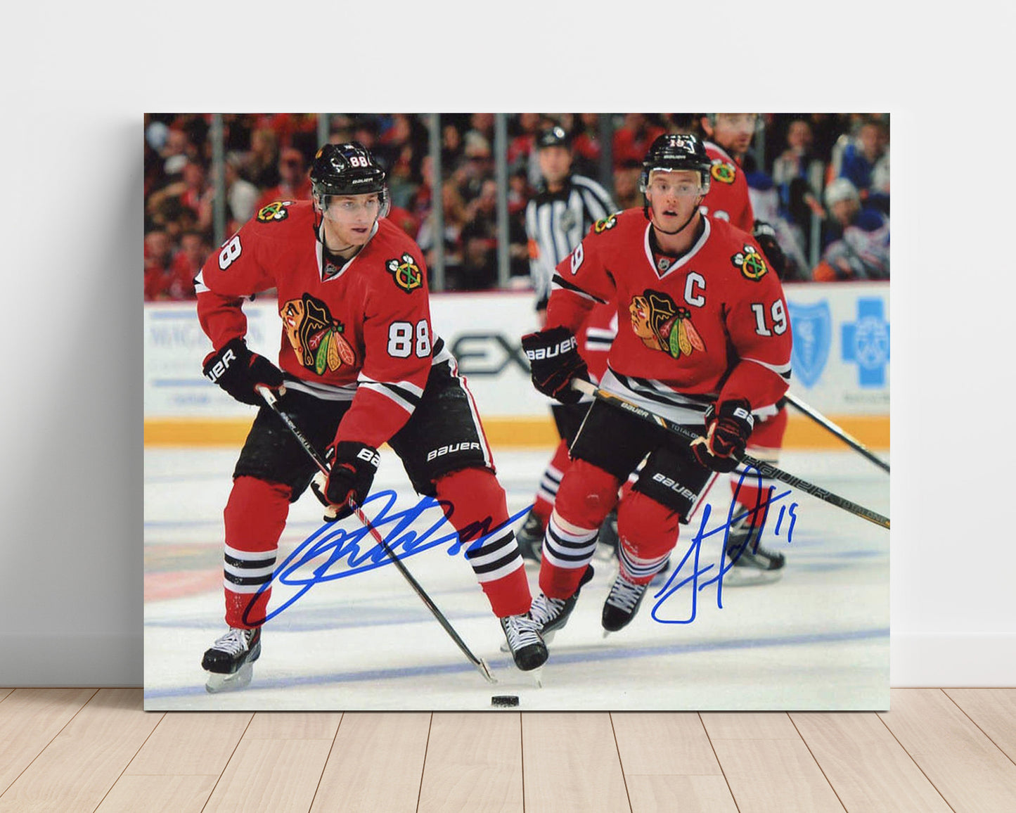 Jonathan Toews and Patrick Kane - Chicago Hockey Dynamic Duo Skating Hockey Wall Art - hockey wall art print