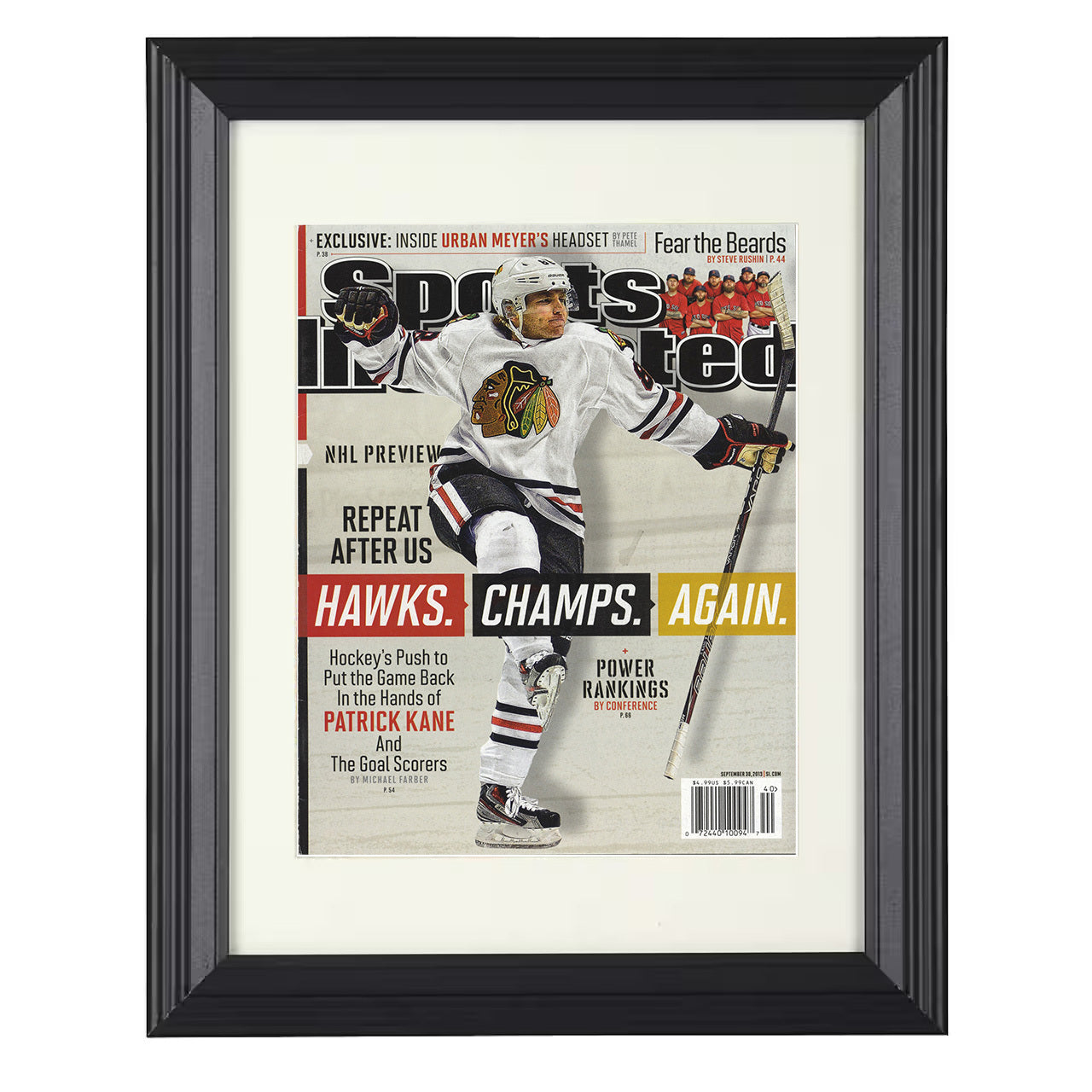 Patrick Kane – Chicago Preview 2013 SI 8x10 matted black framed hockey wall art