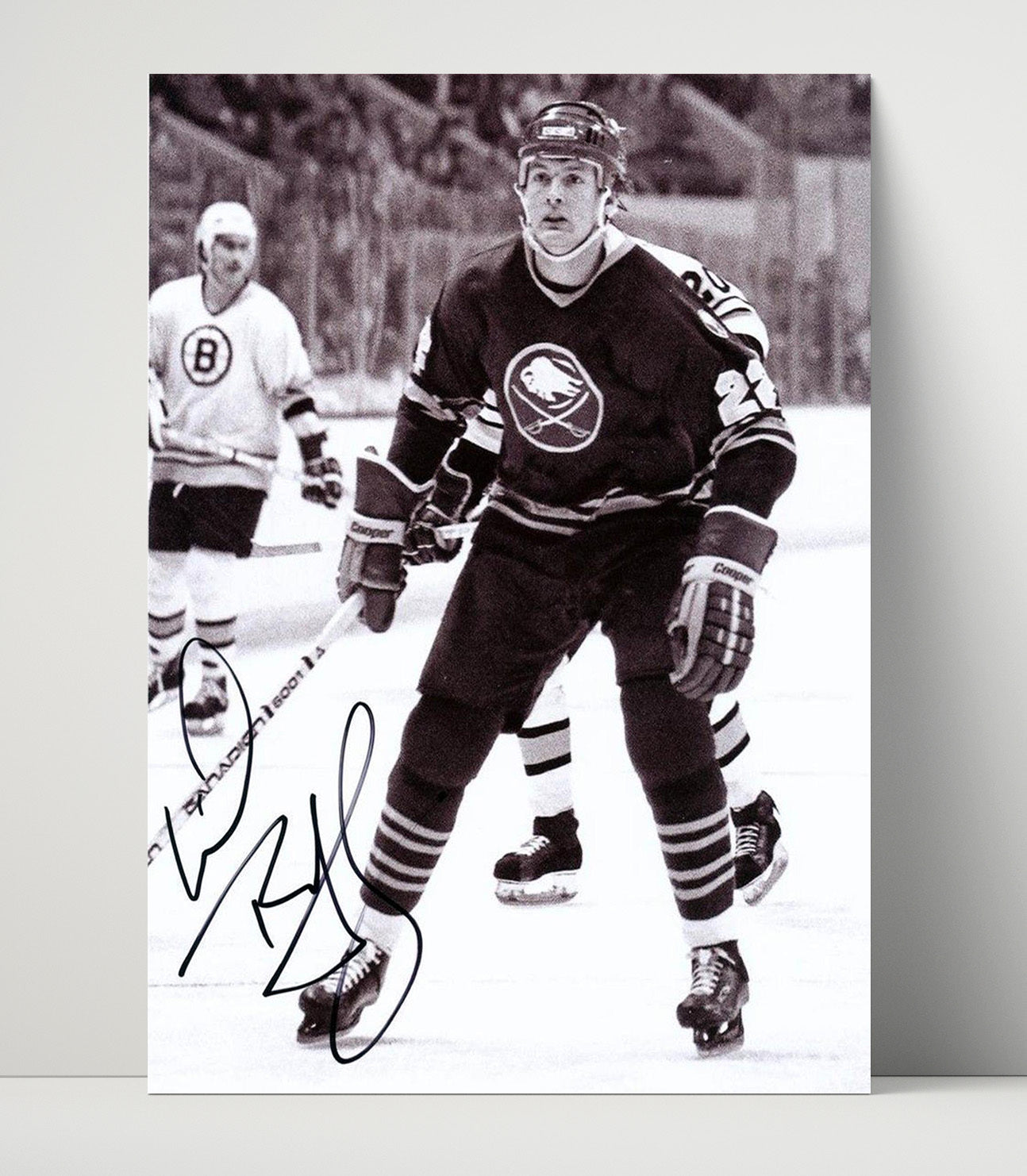 Lindy Ruff - Buffalo Hockey Skating Portrait Hockey Wall Art - hockey wall art print
