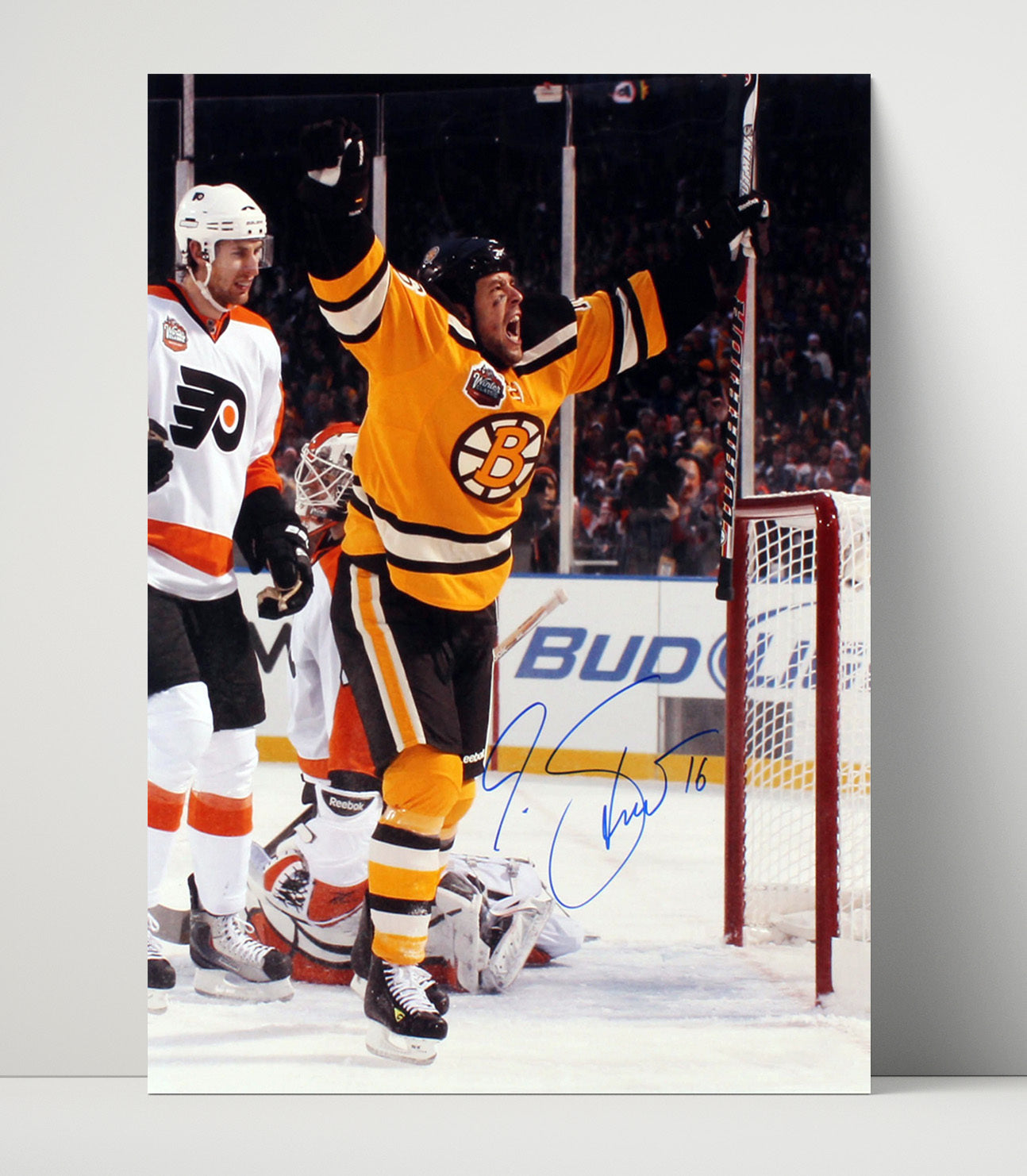 Marco Sturm - Boston Hockey Goal Celebration Hockey Wall Art - hockey wall art print