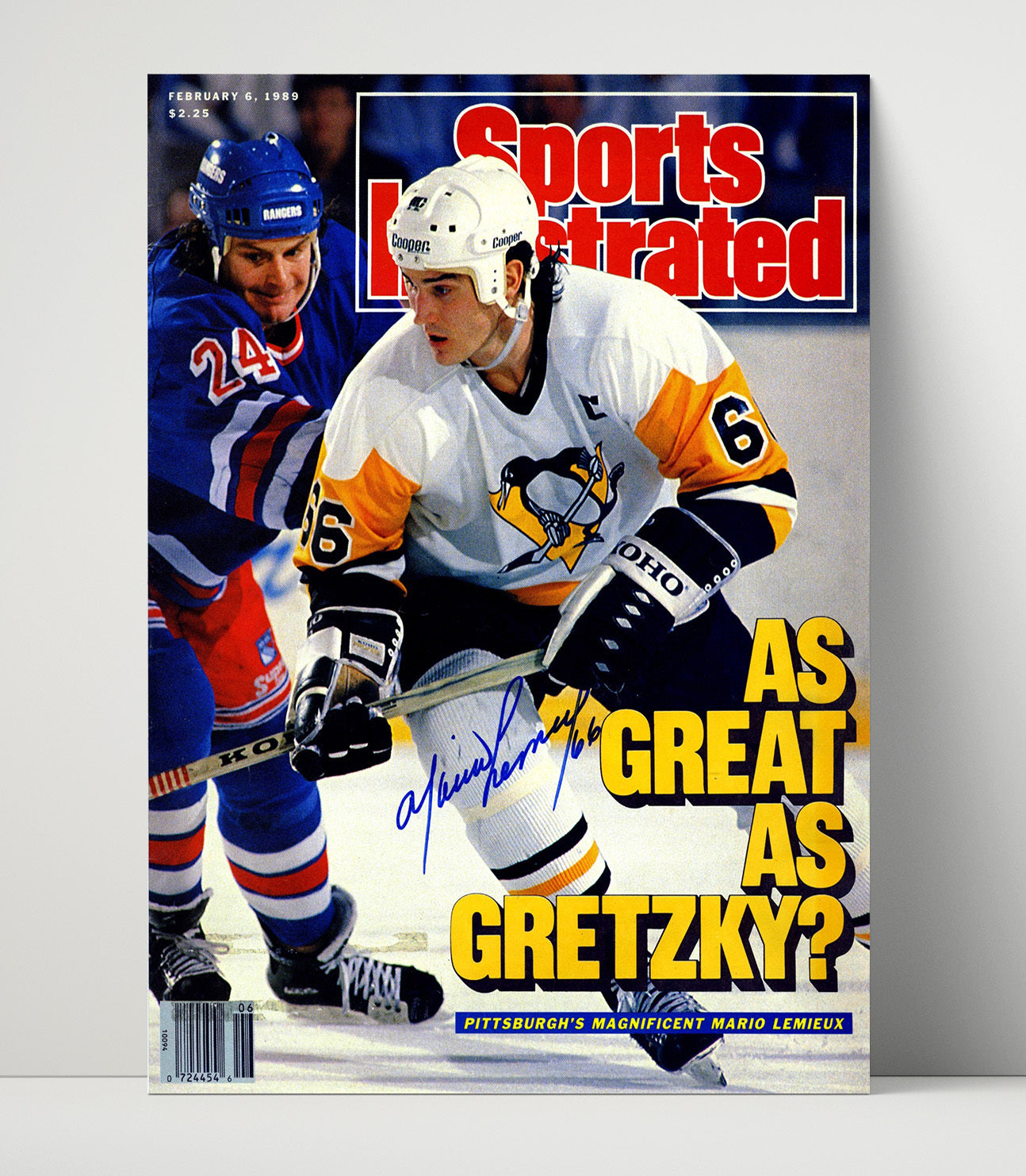 Mario Lemieux - Pittsburgh Hockey 1989 Si Cover Magnificent 66 Hockey Wall Art - hockey wall art print