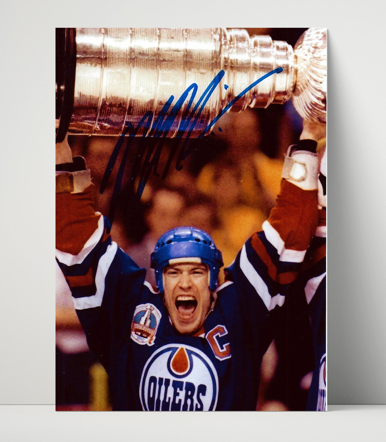 Mark Messier - Edmonton Hockey Stanley Cup Champion Celebration Hockey Wall Art - hockey wall art print