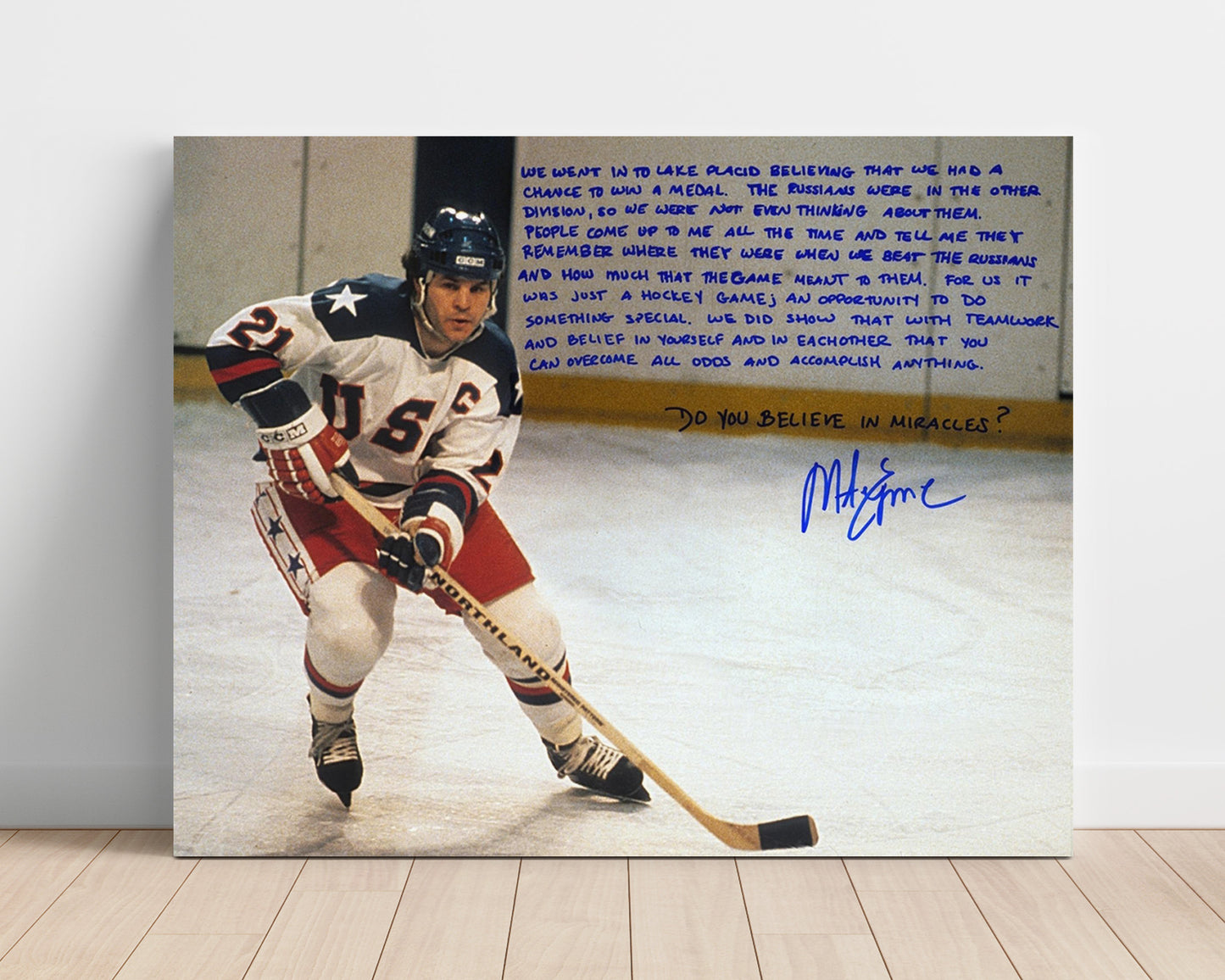 Mike Eruzione - USA Hockey Miracle on Ice Portrait 1980 Hockey Wall Art - hockey wall art print