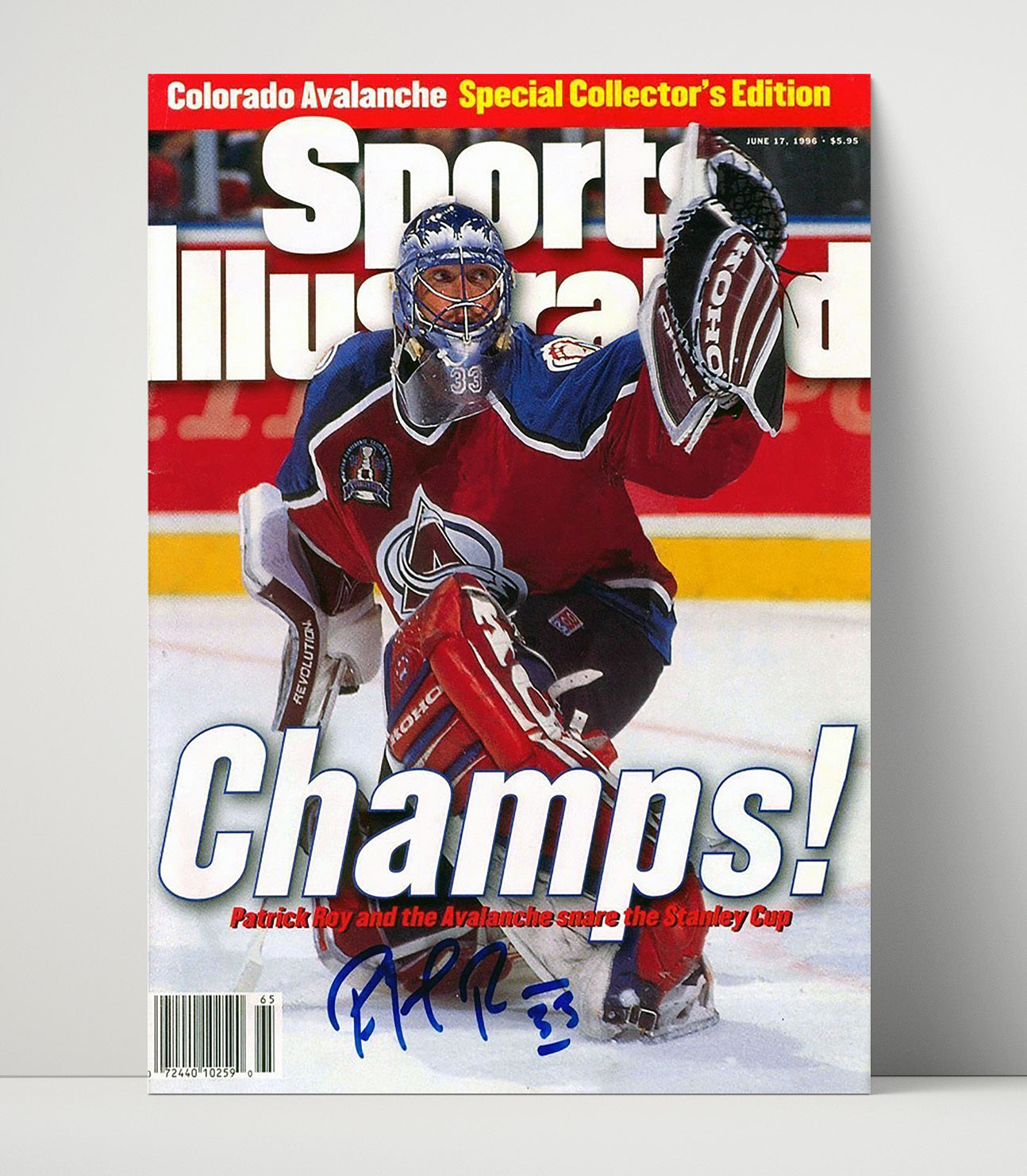 Patrick Roy - Colorado Hockey 1996 Si Stanley Cup Champions Cover Hockey Wall Art - hockey wall art print