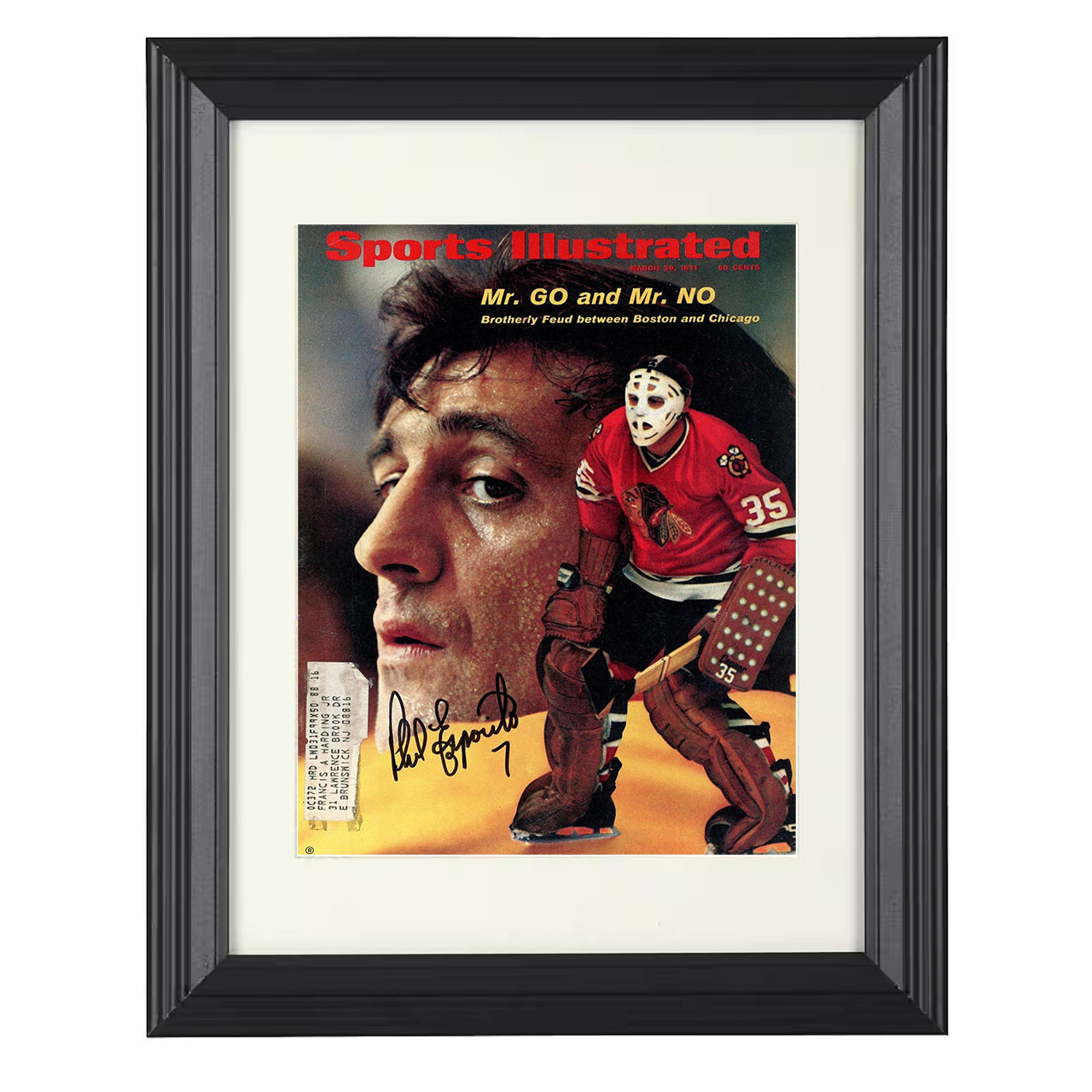 Phil Esposito – Boston Image 1971 SI 8x10 matted black framed hockey wall art