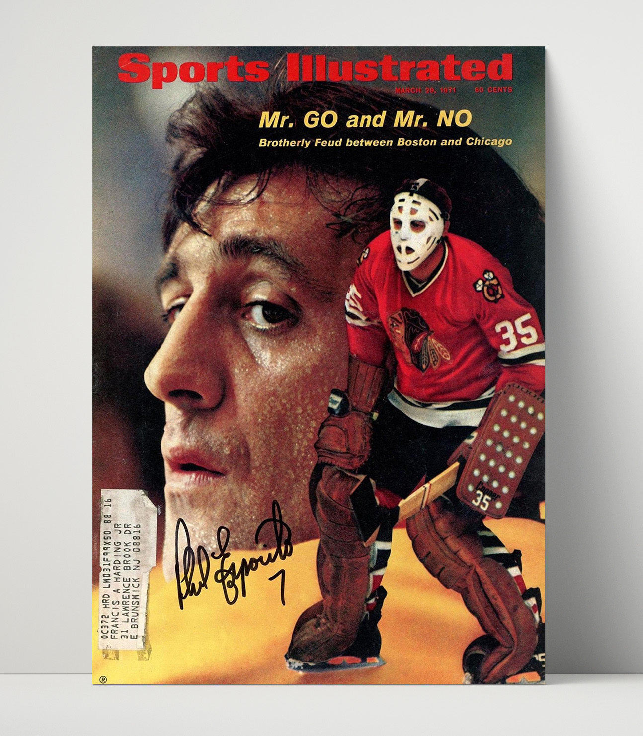 Phil Esposito - Boston Hockey Portrait 1971 Si Cover Hockey Wall Art - hockey wall art print