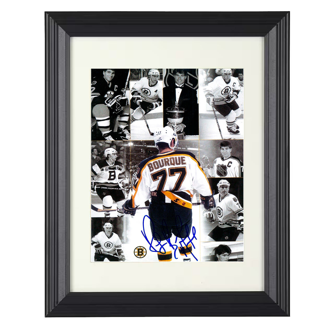 Ray Bourque – Boston Hall of Fame Defenseman Tribute 8x10 matted black framed hockey wall art