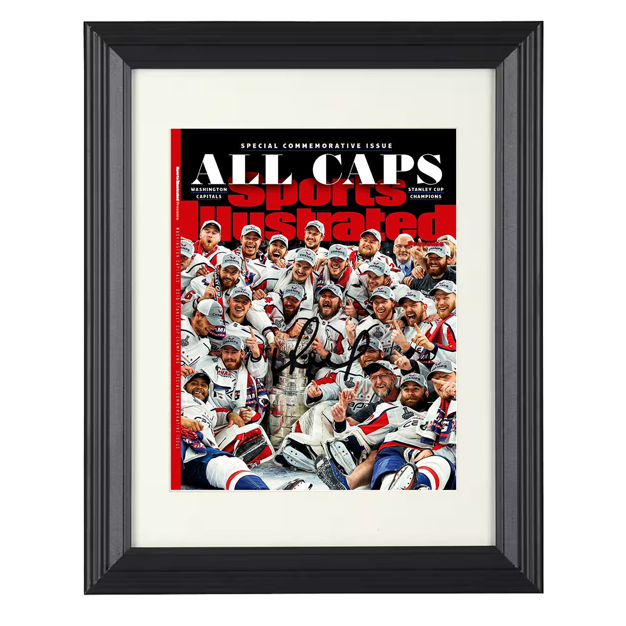 Washington – Stanley Cup Champions Team Celebration 2018 SI 8x10 matted black framed hockey wall art