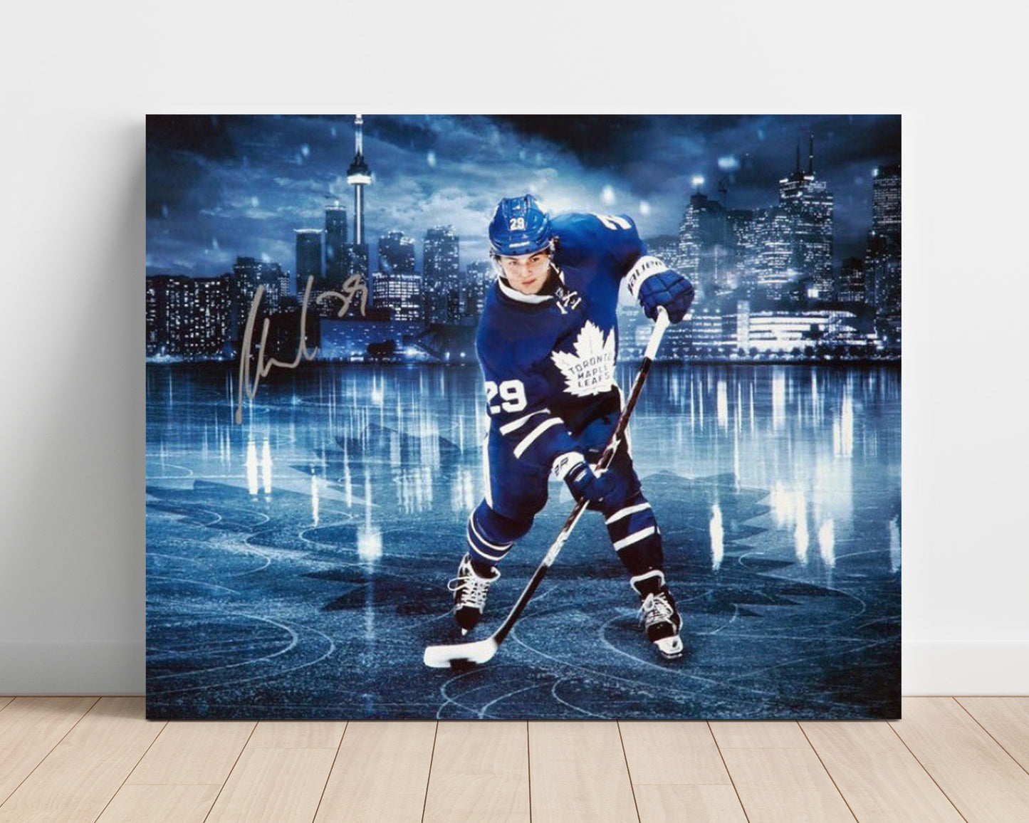 William Nylander - Toronto Hockey Skyline Portrait Hockey Wall Art - hockey wall art print