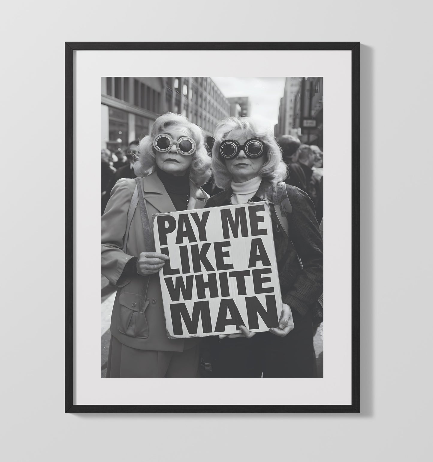 Pay Me Like a White Man - Wage Satire 16x20 Gallery Frame funny wall art