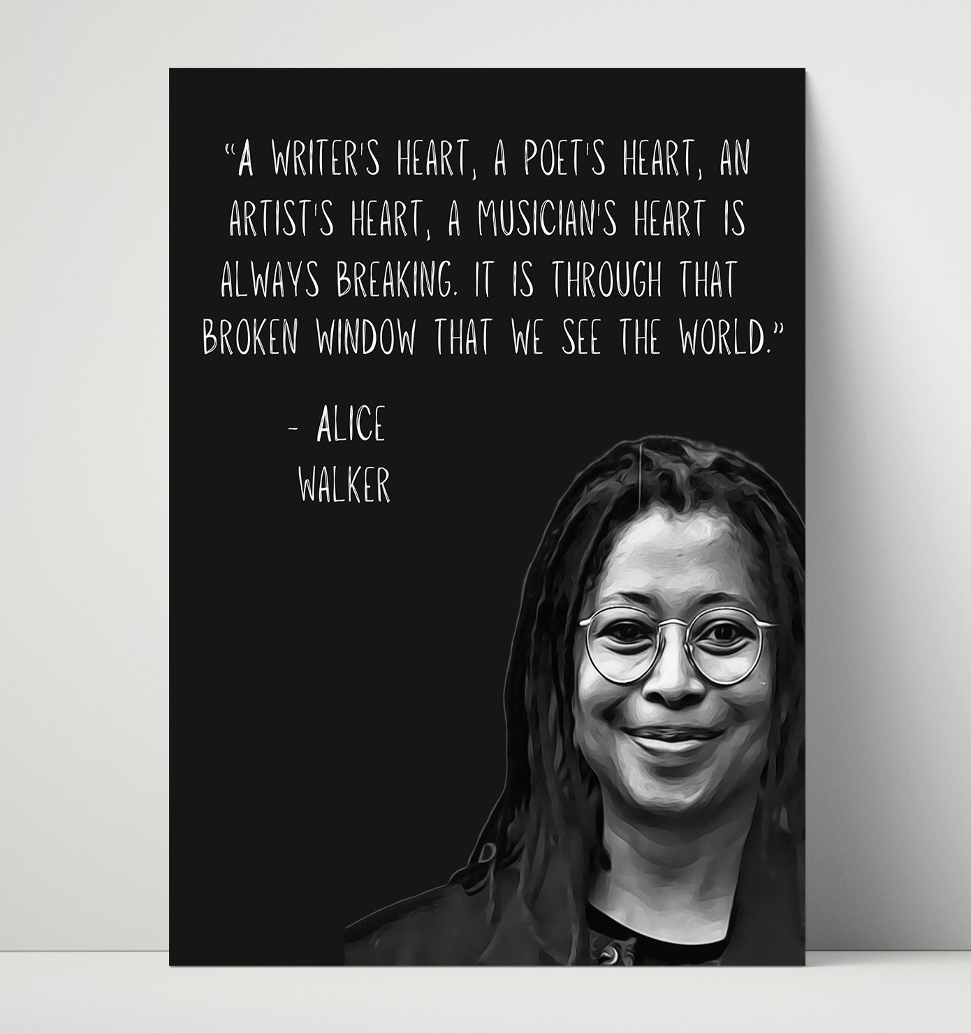 Alice Walker Artist Heart Reflection Print 16x20 Unframed Print literary wall art print – Literature Quotes decor