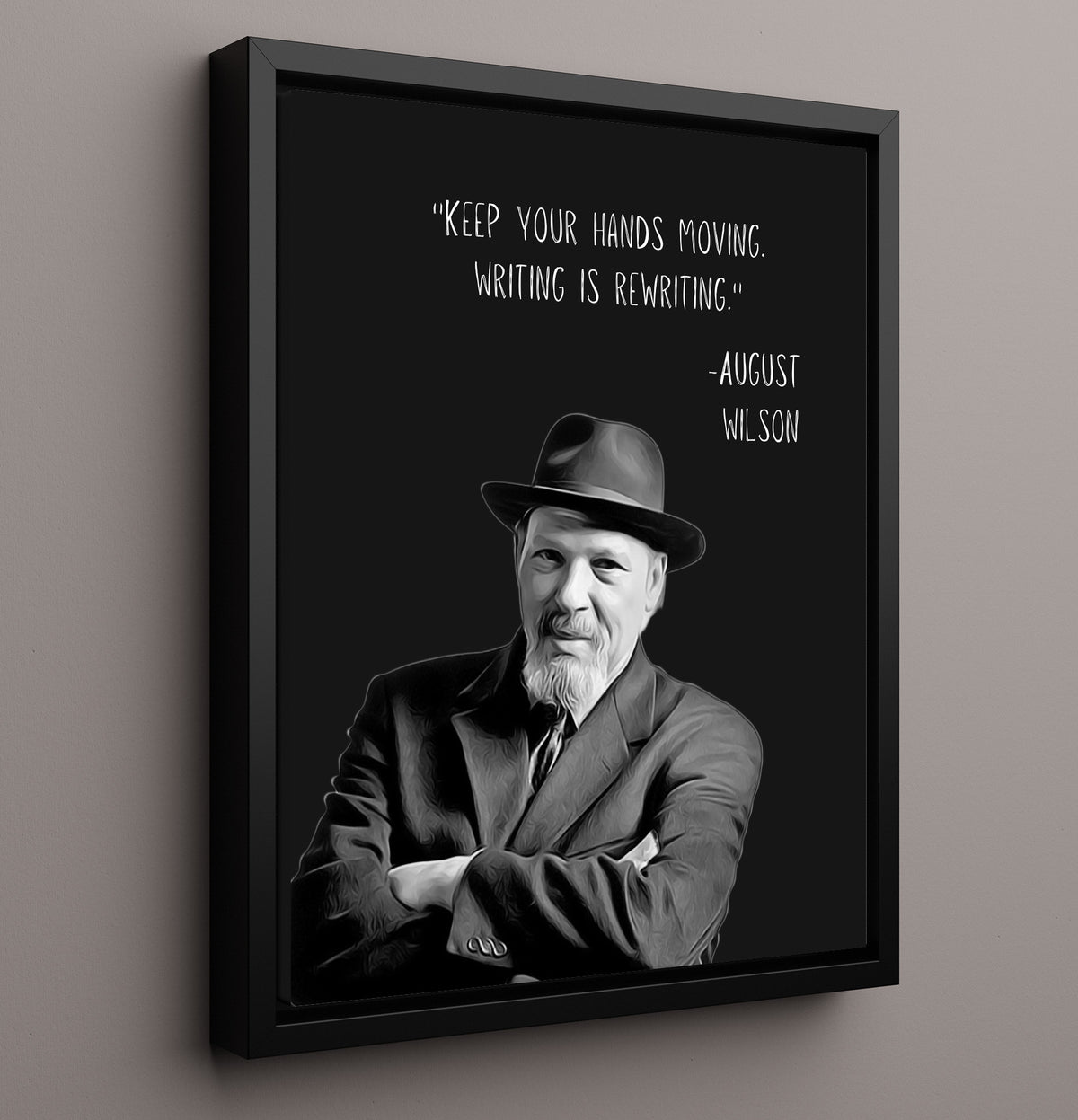 August Wilson - Writing Discipline and Craft - Quote - 16x20 Framed Canvas