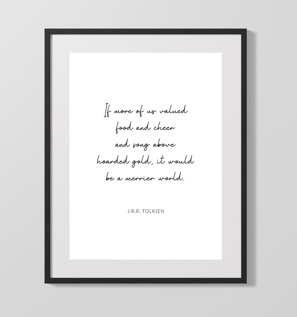 J.R.R. Tolkien - A Merrier World of Food and Song 16x20 Unframed Print literary quote wall art