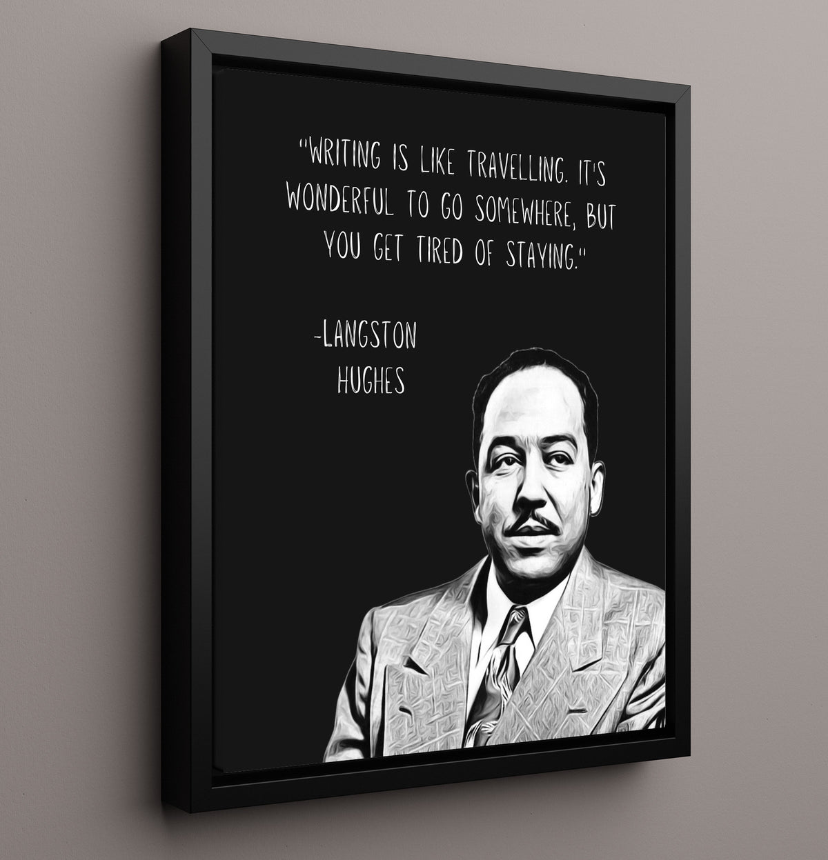 Langston Hughes - The Writing Journey - Quote - 16x20 Framed Canvas