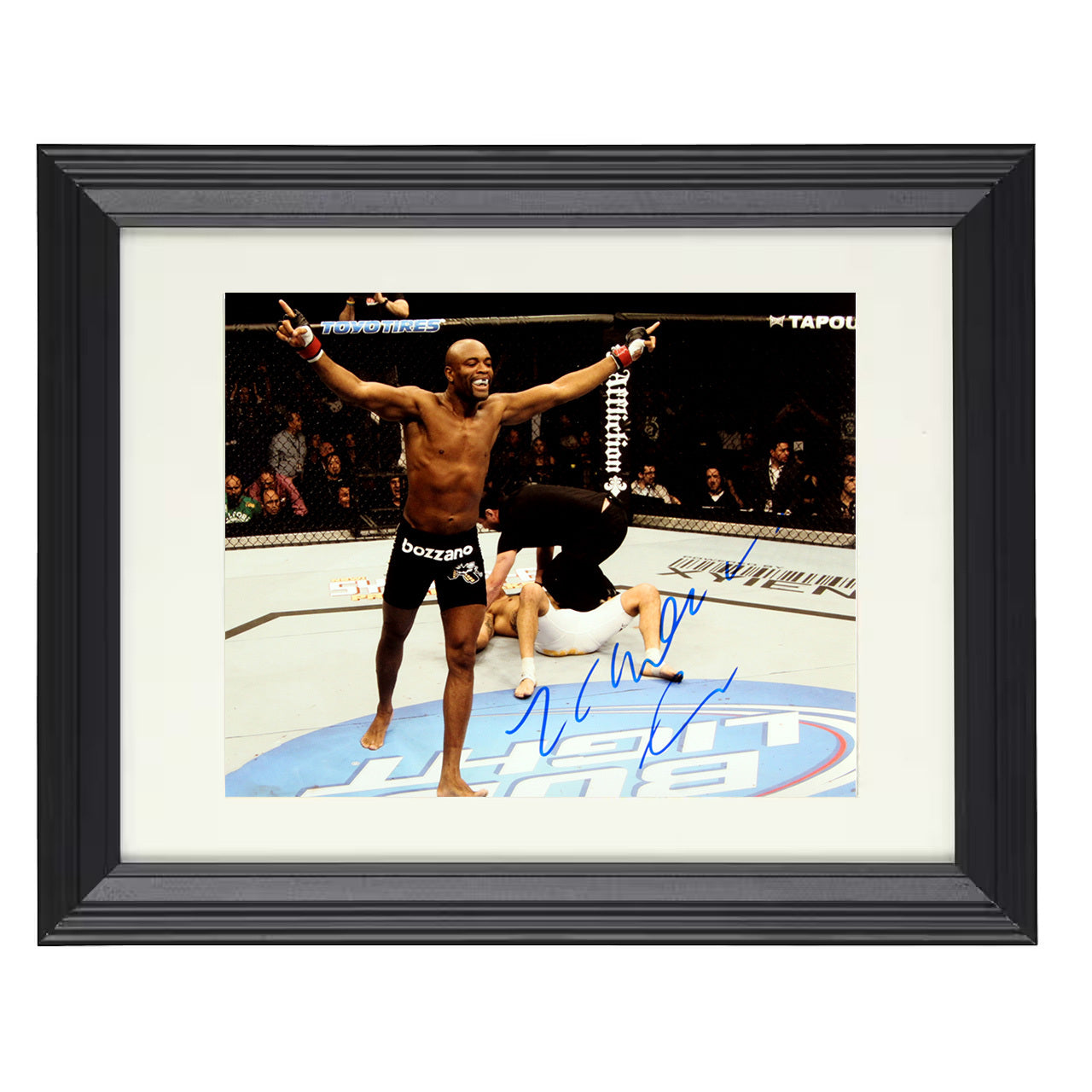 Anderson Silva – Knockout Celebration 8x10 matted black framed MMA wall art