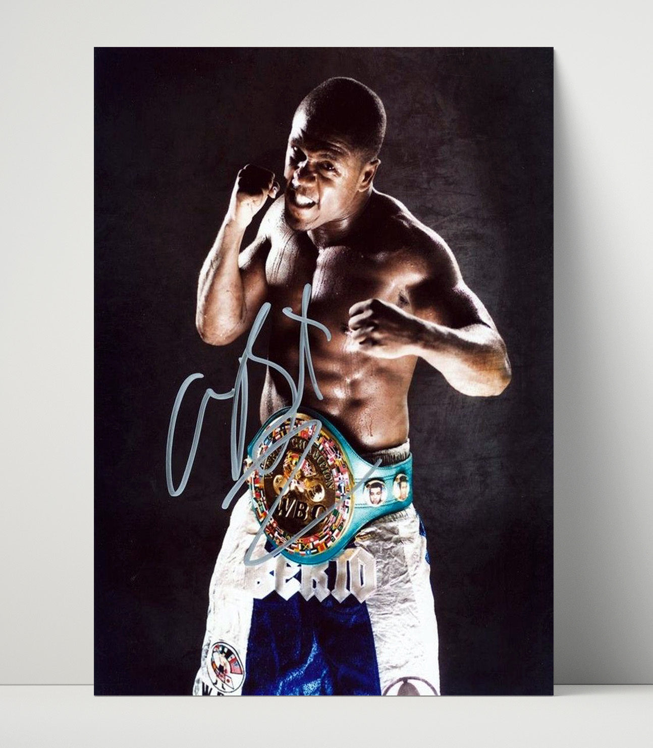 Andre Berto - Championship Belt Studio Pose MMA Wall Art 16x20 Unframed Print wall art print – MMA Wall Art decor