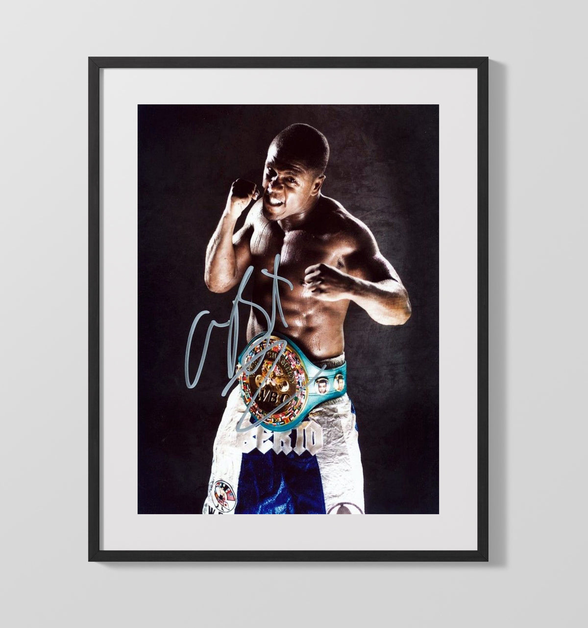 Andre Berto - Championship Belt Studio Pose 16x20 Gallery Frame MMA wall art