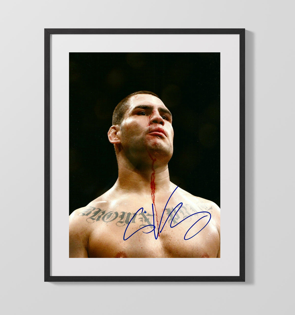 Cain Velasquez - Bloodied Battle Moment 16x20 Gallery Frame MMA wall art