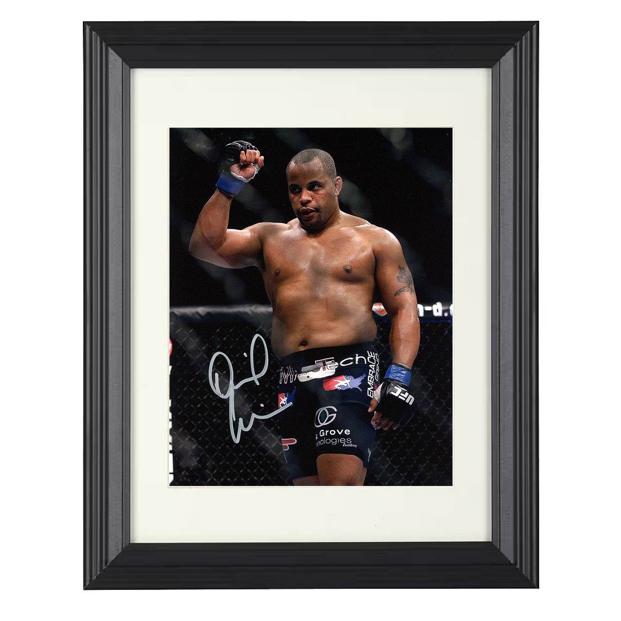 Daniel Cormier – Victory Fist Raise 8x10 matted black framed MMA wall art