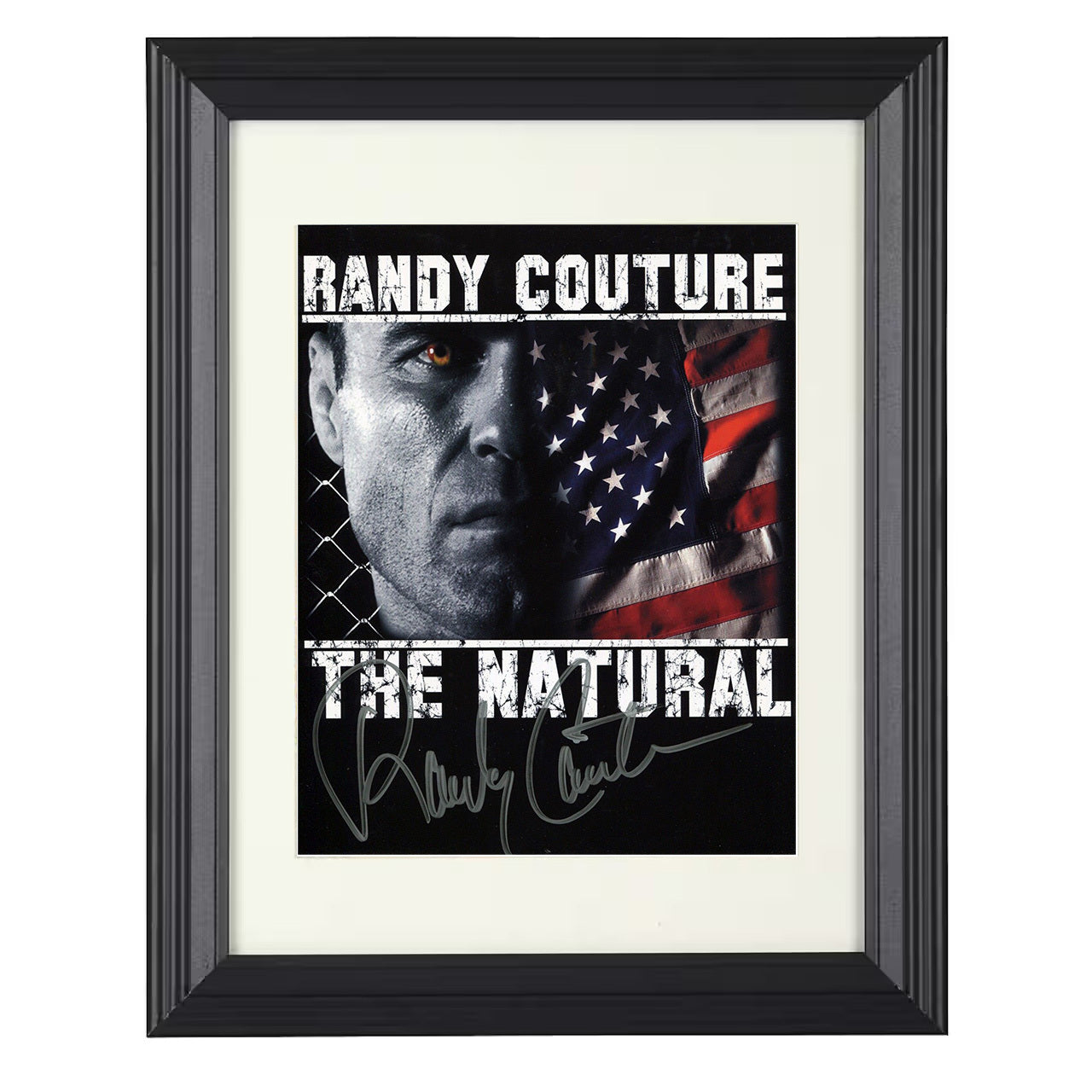 Randy Couture – The Natural Promotional Artwork 8x10 matted black framed MMA wall art