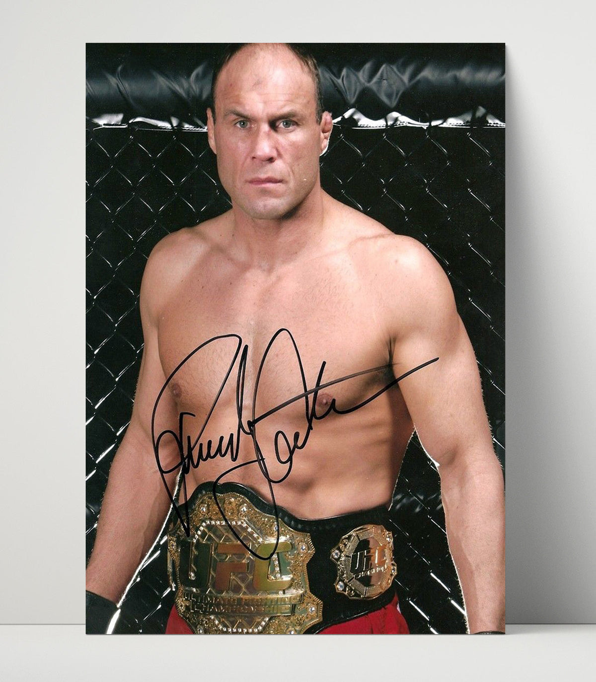 Randy Couture – UFC Champion with Belt unframed semi-gloss poster print