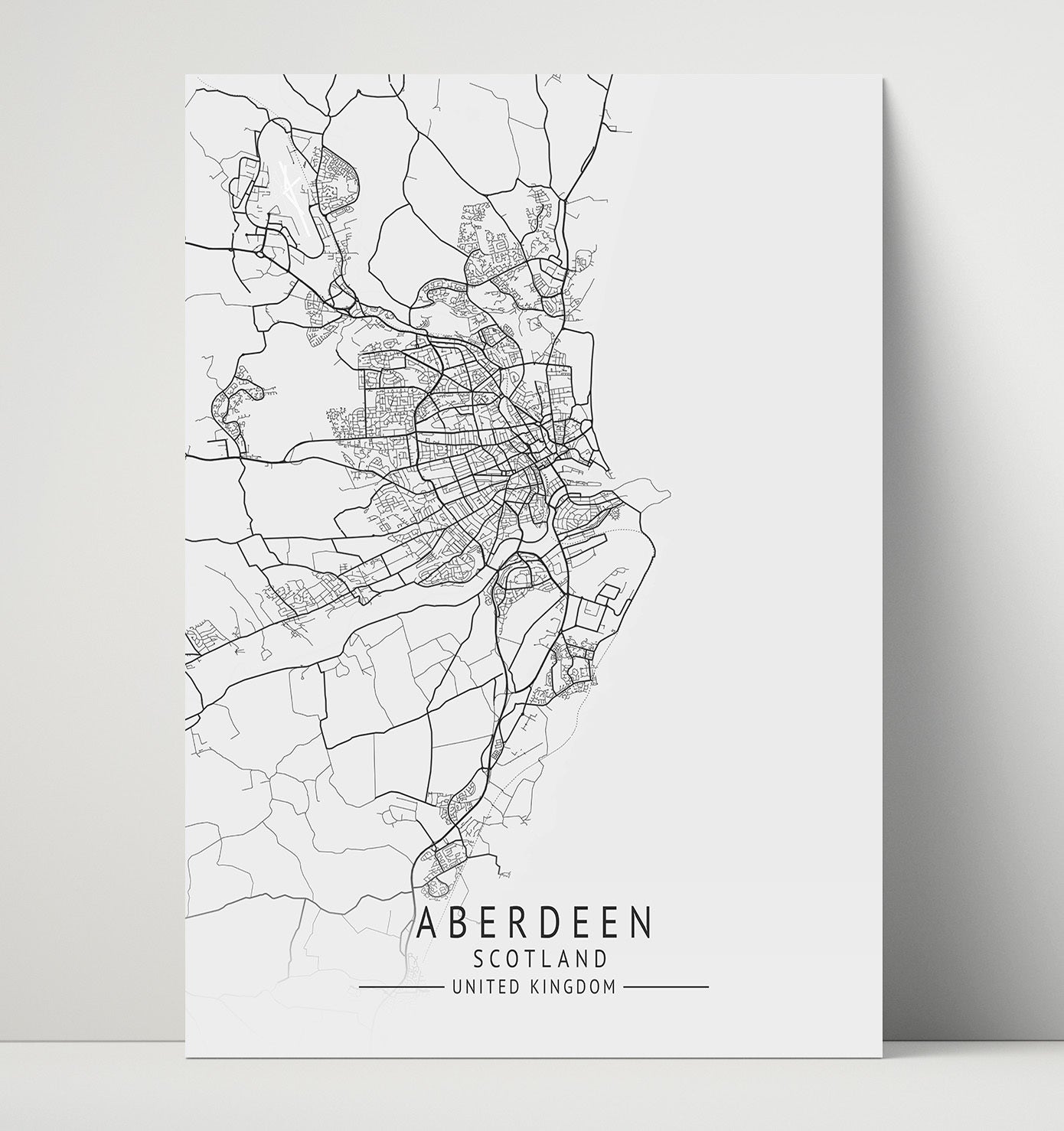 City Map Print - Aberdeen - Scotland UK City Map 16x20 Unframed Print city map wall art print – UK City Map decor