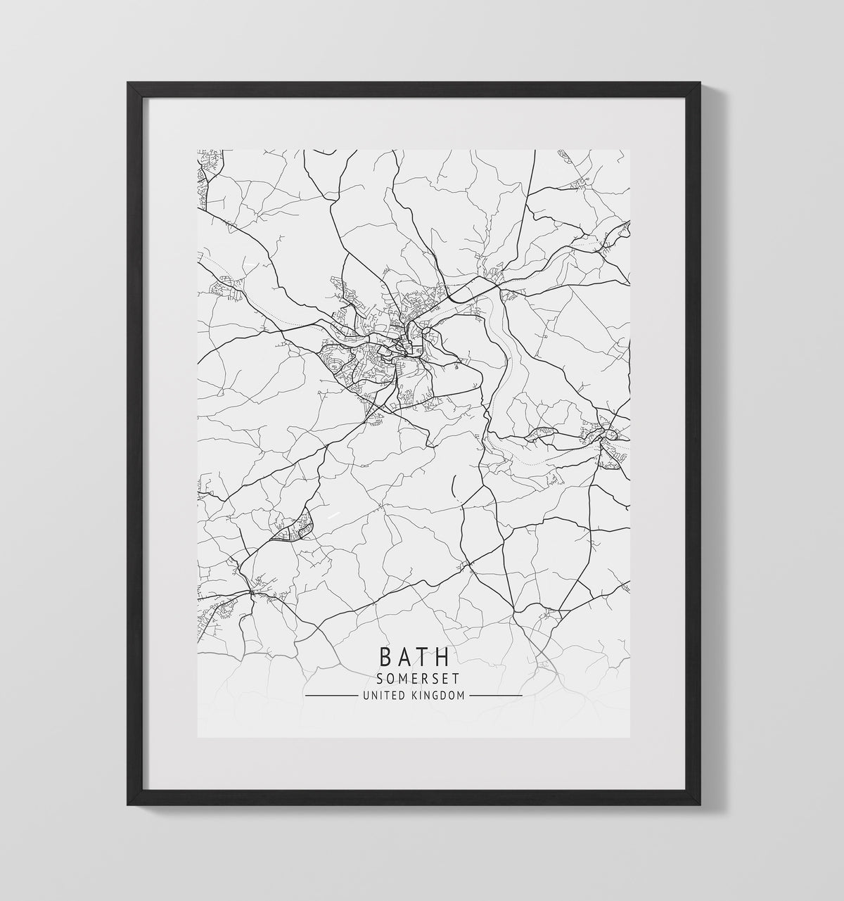 Bath Somerset UK city map print 16x20 Unframed Print