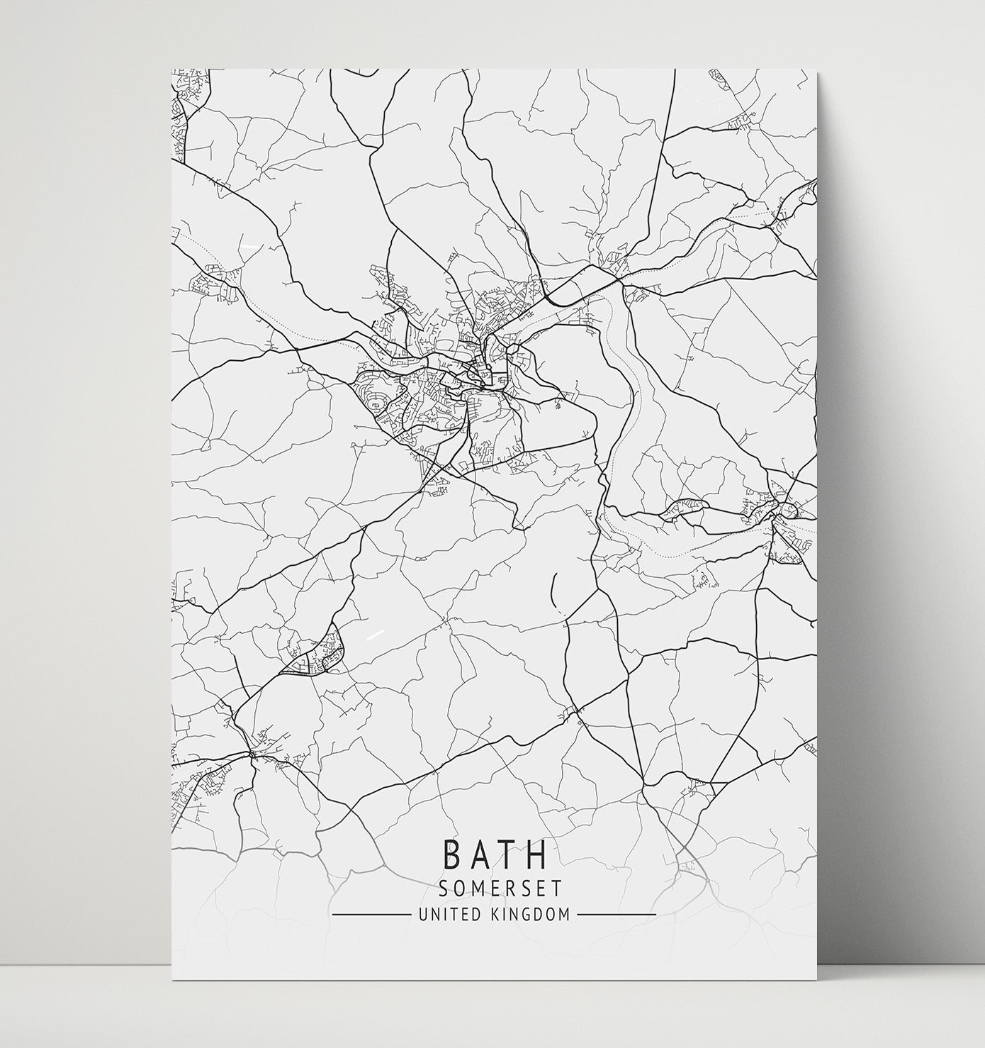 City Map Print - Bath - Somerset UK City Map 16x20 Unframed Print city map wall art print – UK City Map decor
