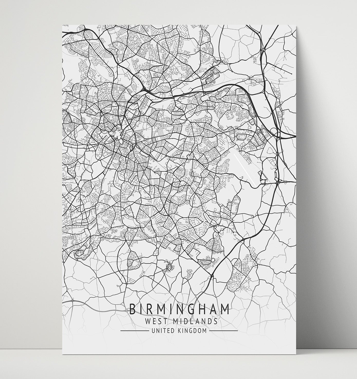 City Map Print - Birmingham - West Midlands UK City Map 16x20 Unframed Print city map wall art print – UK City Map decor
