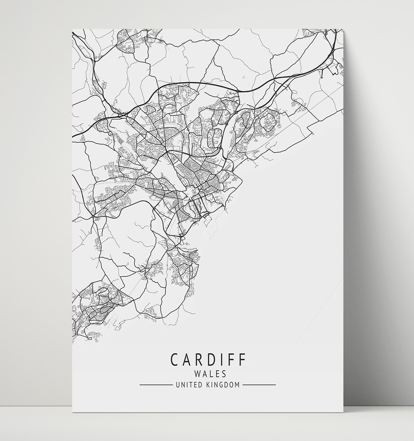 City Map Print - Cardiff - Wales UK City Map 16x20 Unframed Print city map wall art print – UK City Map decor