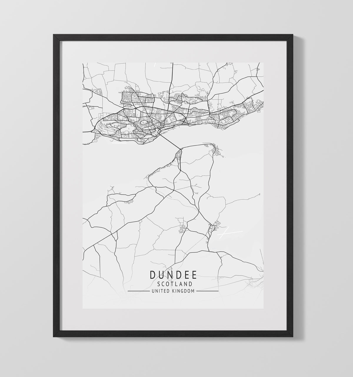 Dundee Scotland UK city map print 16x20 Unframed Print