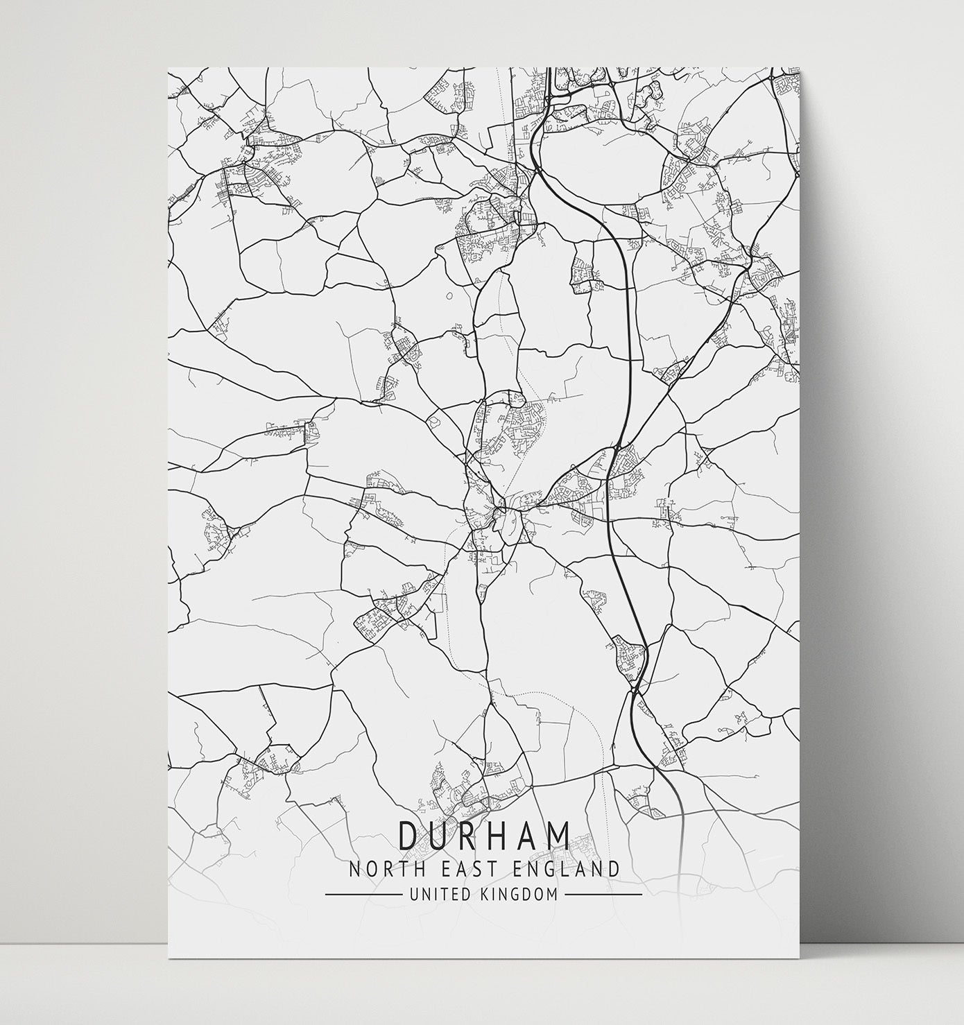 City Map Print - Durham - North East England UK City Map 16x20 Unframed Print city map wall art print – UK City Map decor