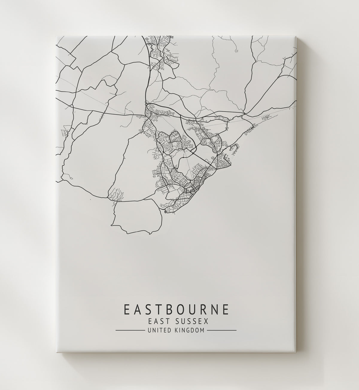 Eastbourne, East Sussex - UK City Map - 20x24 Canvas