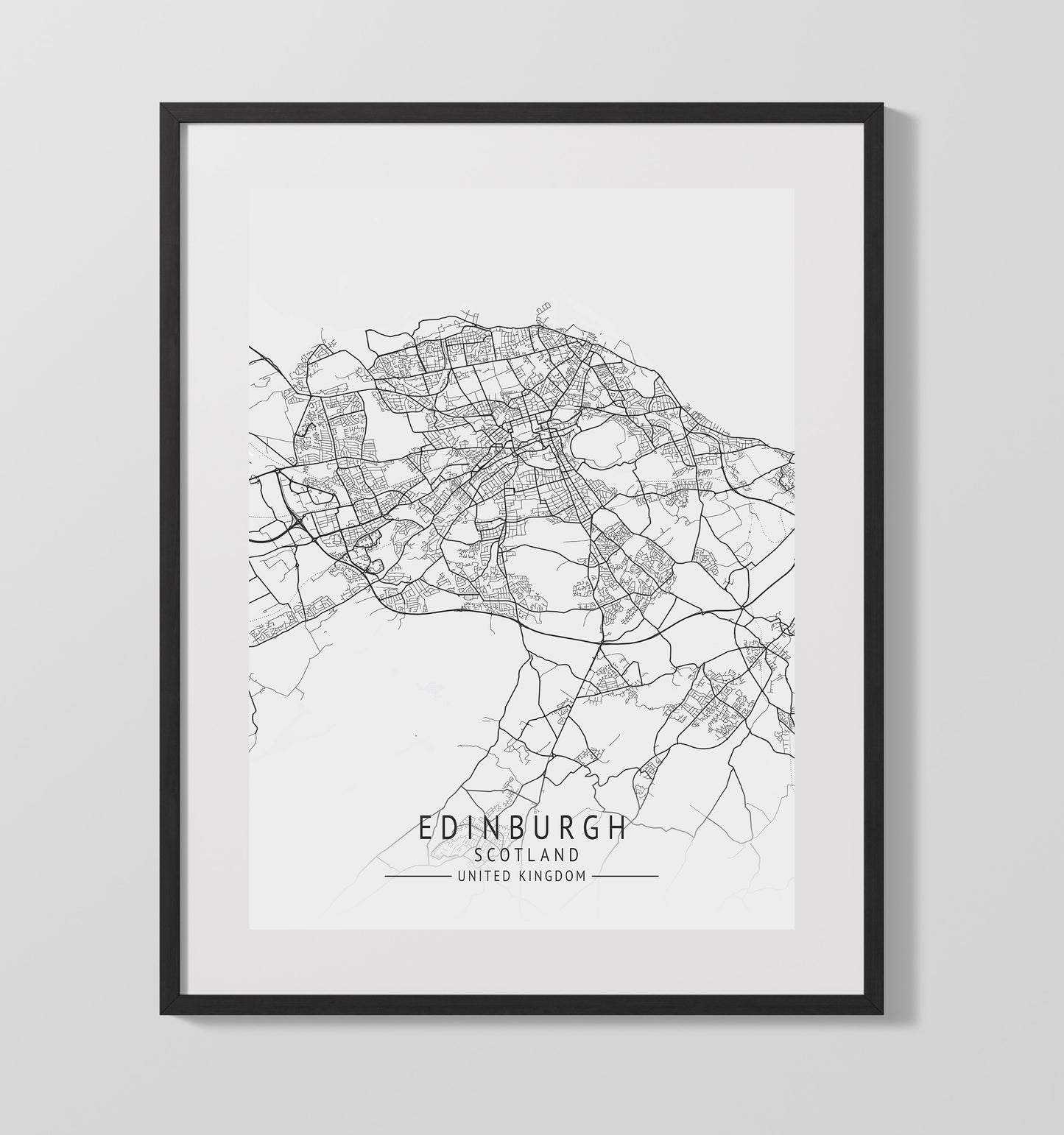 Edinburgh Scotland UK city map print 16x20 Unframed Print