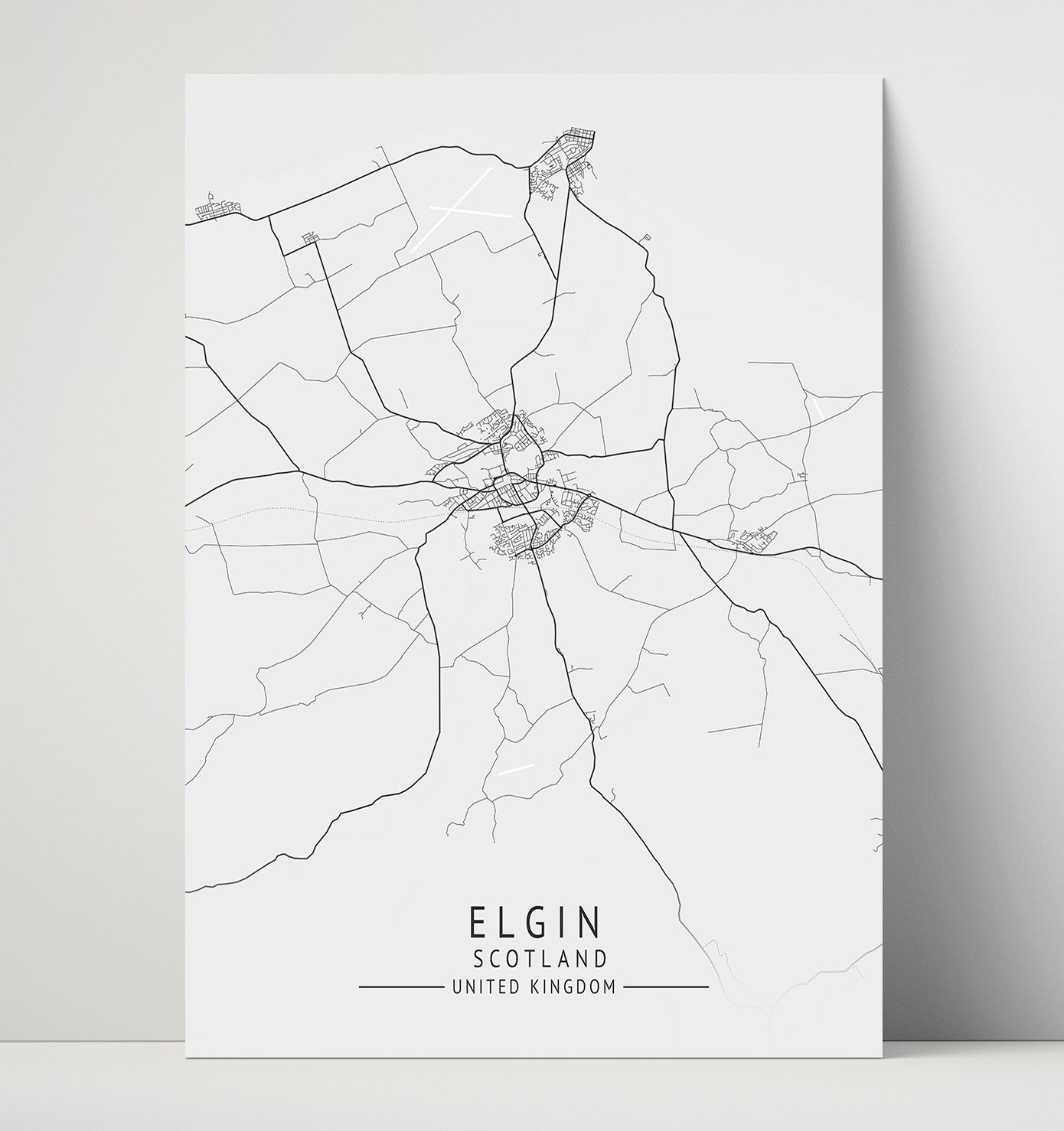 City Map Print - Elgin - Scotland UK City Map 16x20 Unframed Print city map wall art print – UK City Map decor