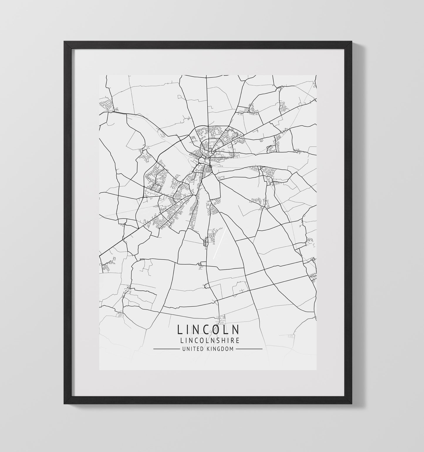 Lincoln Lincolnshire UK city map print 16x20 Unframed Print