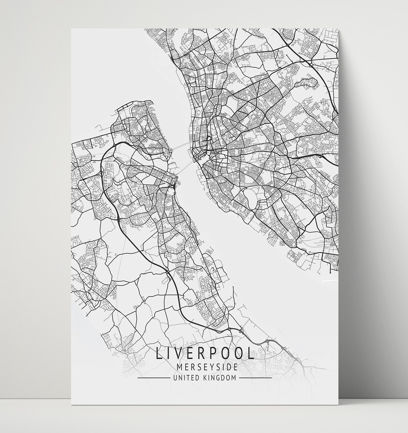 City Map Print - Liverpool - Merseyside UK City Map 16x20 Unframed Print city map wall art print – UK City Map decor