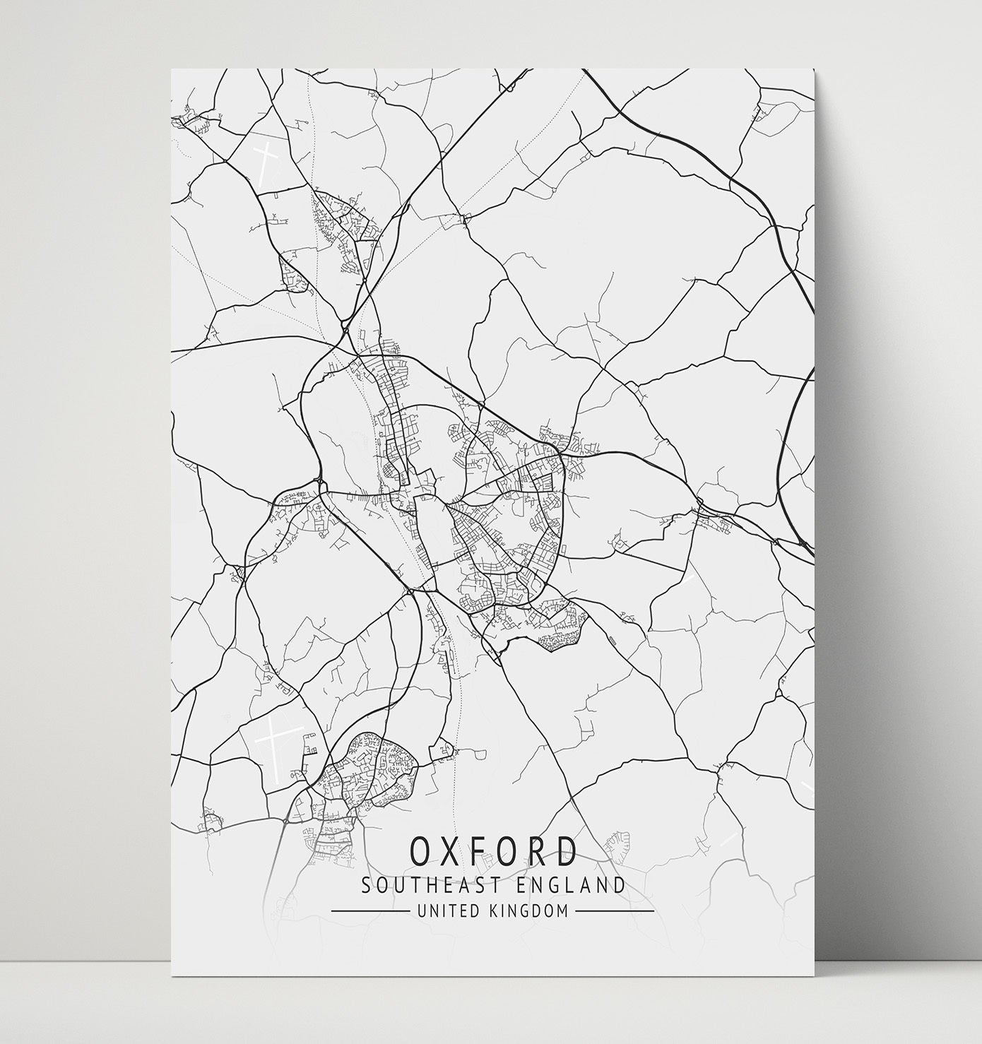 City Map Print - Oxford - Southeast England UK City Map 16x20 Unframed Print city map wall art print – UK City Map decor