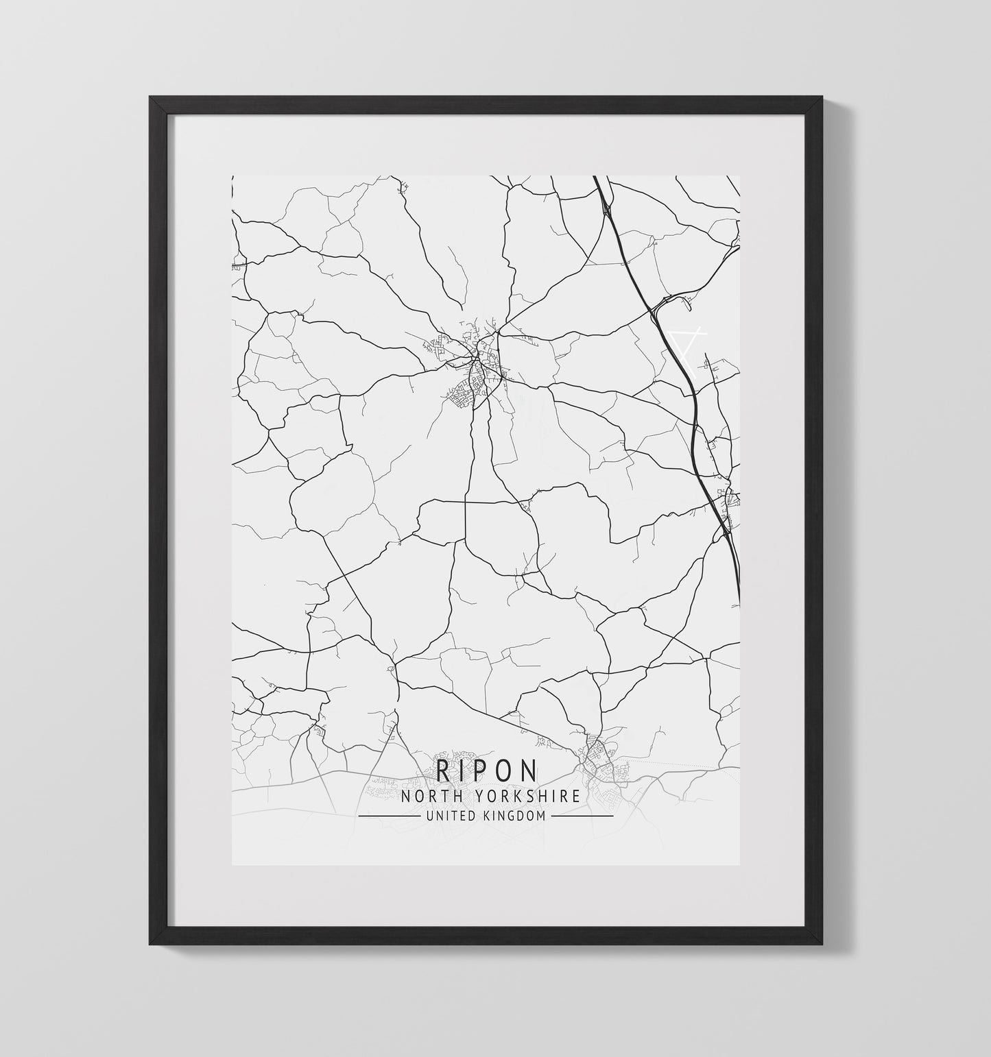 Ripon North Yorkshire UK city map print 16x20 Unframed Print