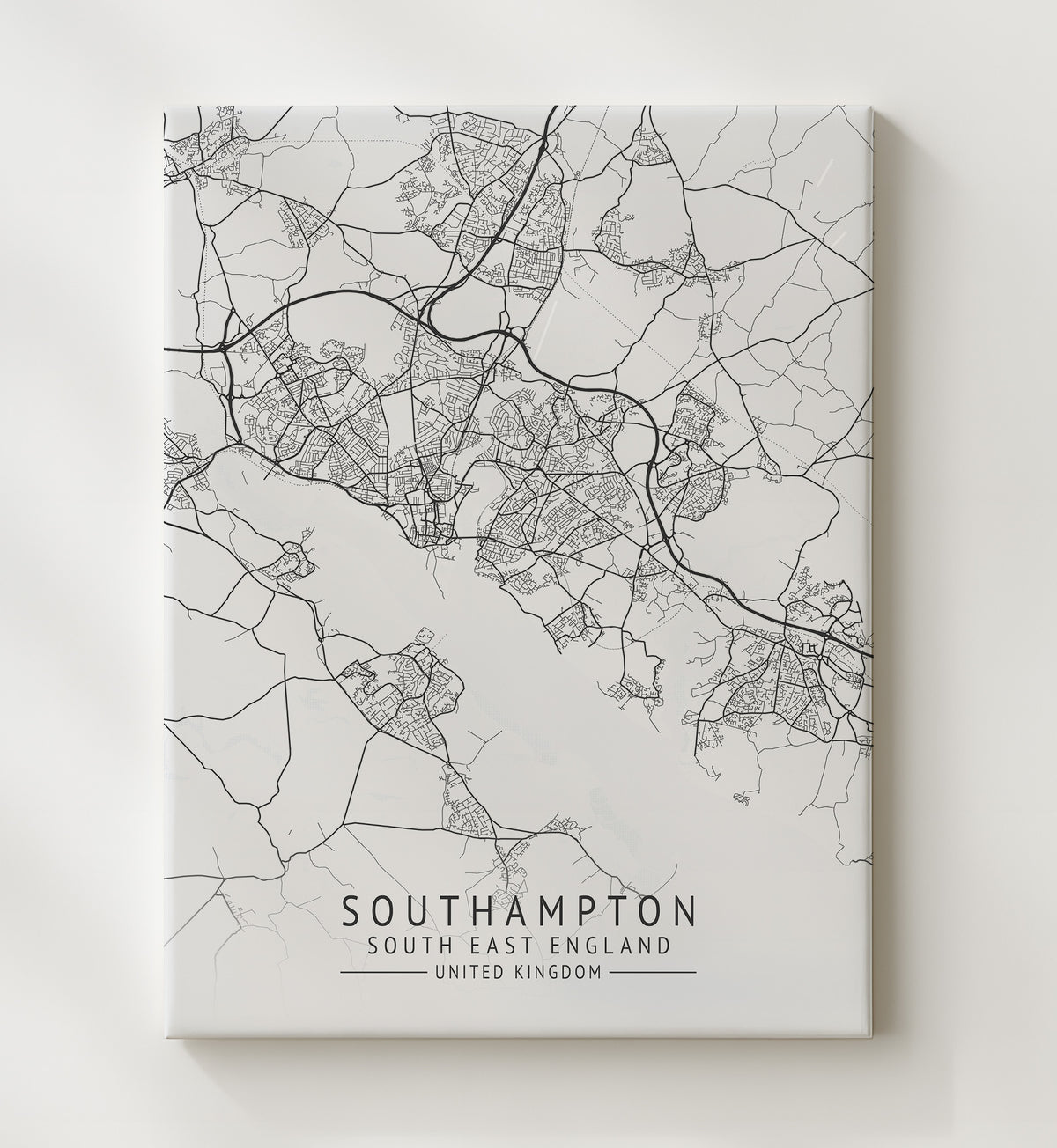 Southampton, South East England - UK City Map - 20x24 Canvas