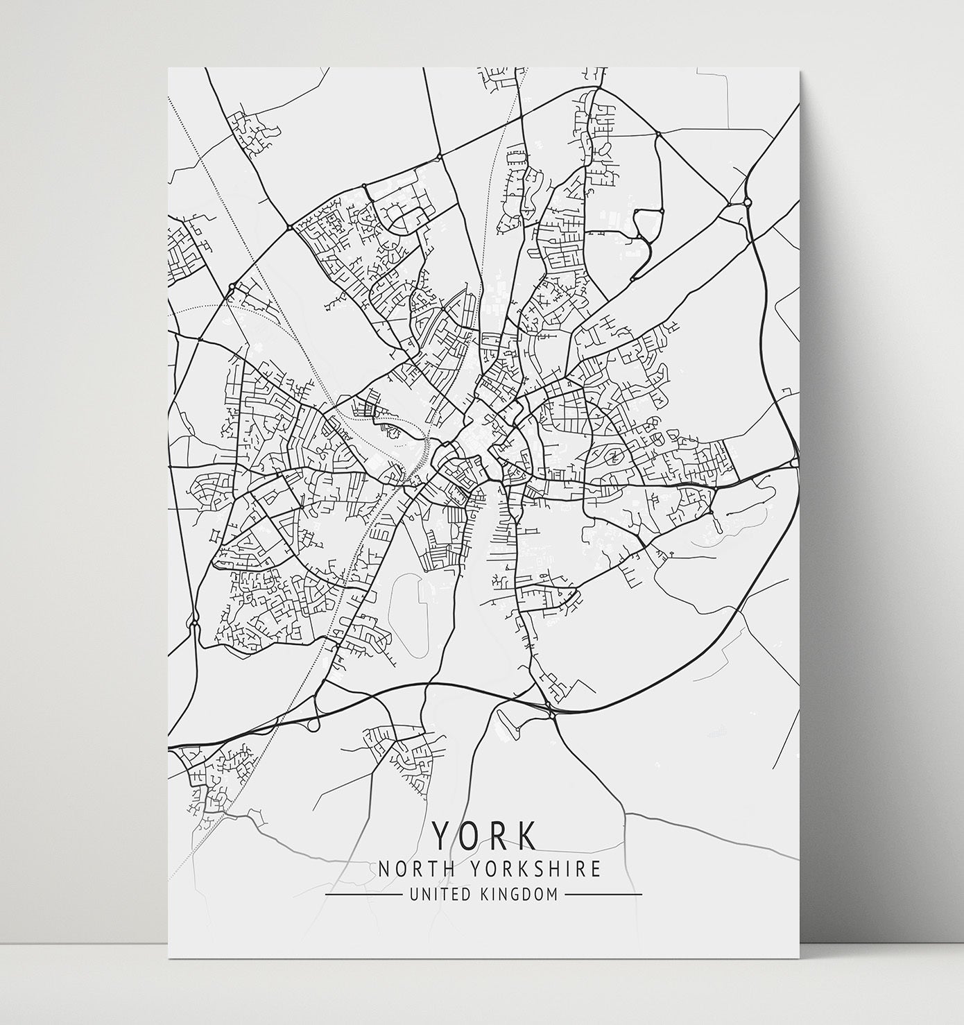 City Map Print - York - North Yorkshire UK City Map 16x20 Unframed Print city map wall art print – UK City Map decor