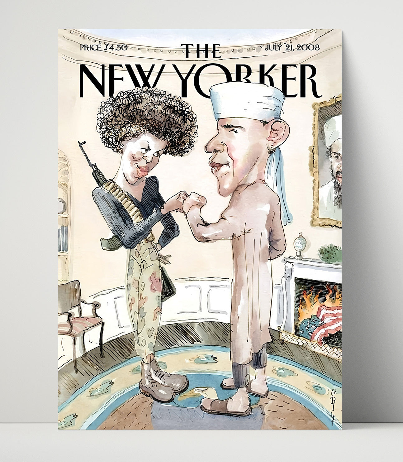 Modern - Magazine Cover - New Yorker Political Satire Leaders Fist Bump History Wall Art