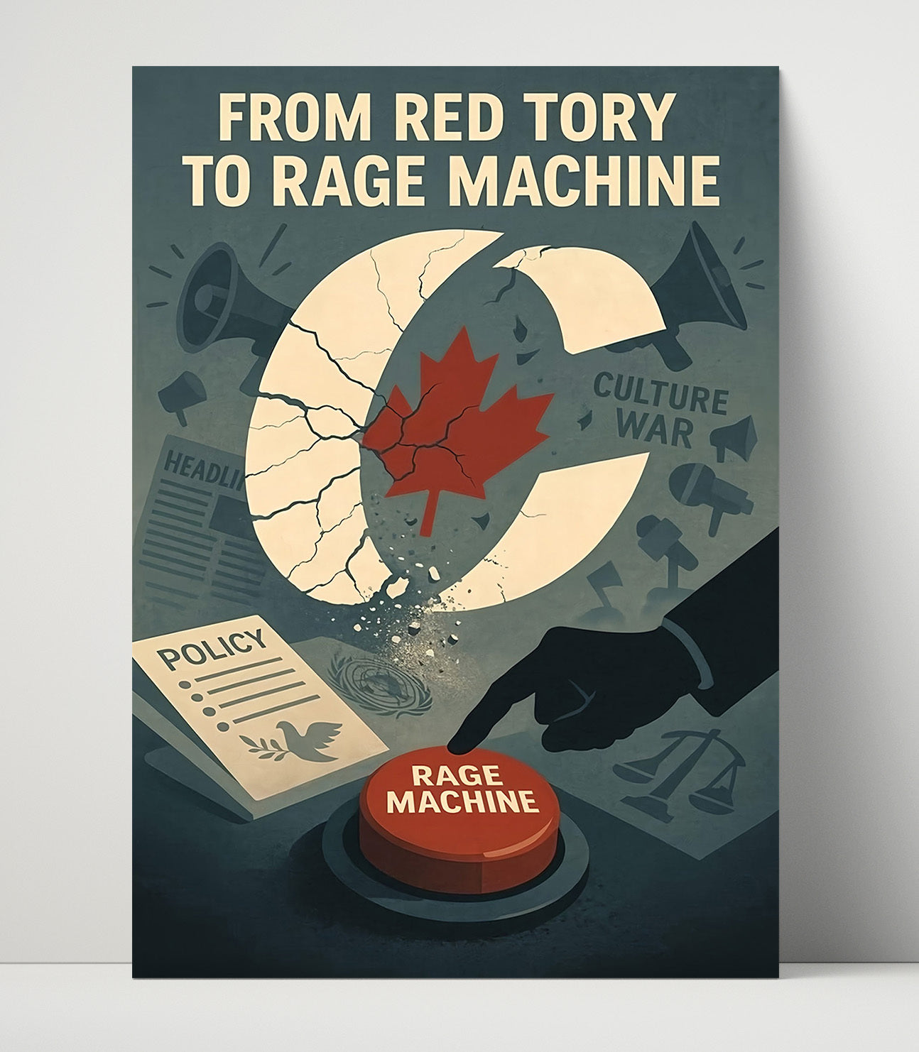 Modern - Political Poster - From Red Tory To Rage Machine Canada Symbolism History Wall Art