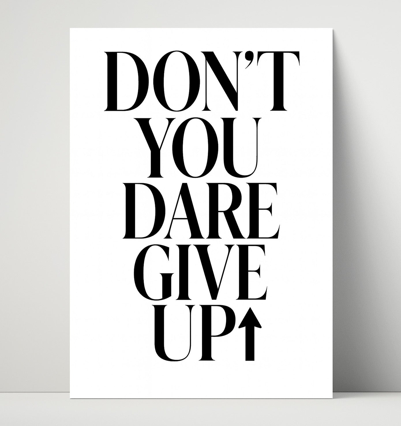 Dont You Dare Give Up Bold Typography 16x20 Unframed Print motivational quote wall art print – Inspirational Quote Wall Art decor