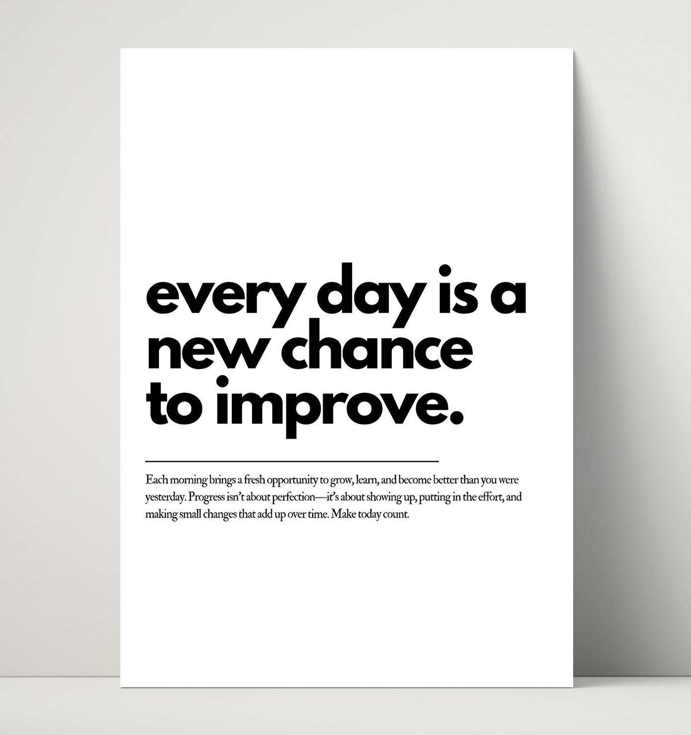 Every Day Is A New Chance to Improve Vintage Wall Art 16x20 Unframed Print motivational quote wall art print – Inspirational Quote Wall Art decor
