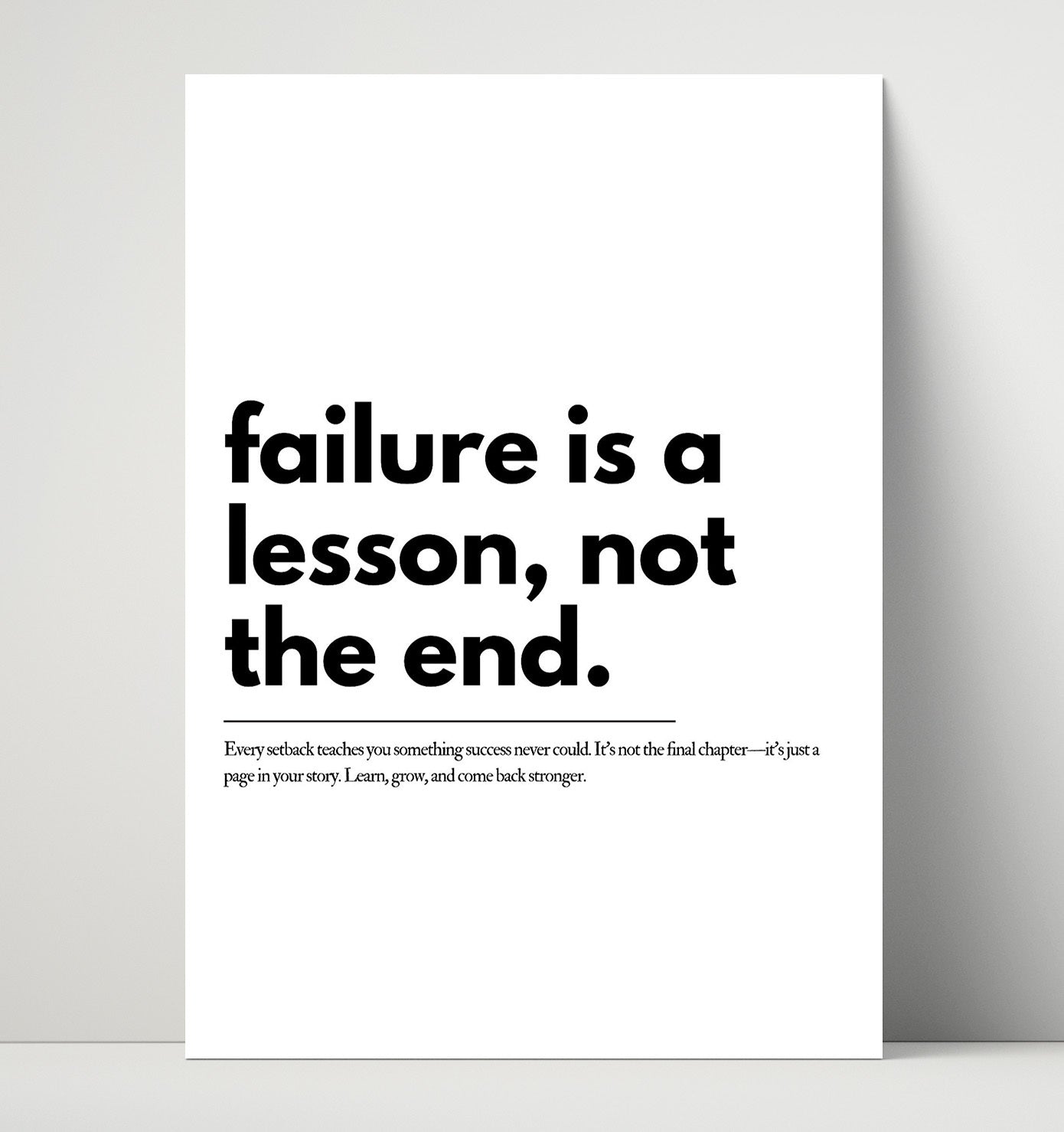 Failure Is A Lesson Not the End Vintage Wall Art 16x20 Unframed Print motivational quote wall art print – Inspirational Quote Wall Art decor