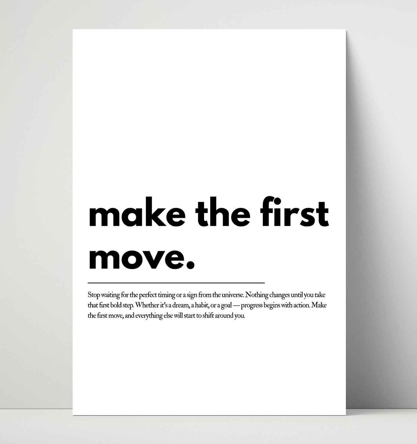 Make the First Move Vintage Wall Art 16x20 Unframed Print motivational quote wall art print – Inspirational Quote Wall Art decor