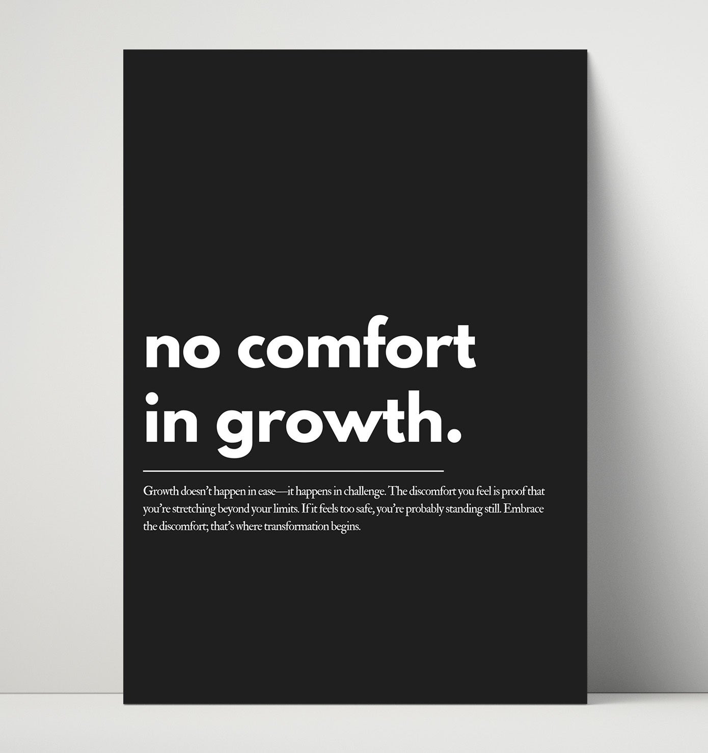 No Comfort in Growth Vintage Wall Art 16x20 Unframed Print motivational quote wall art print – Inspirational Quote Wall Art decor